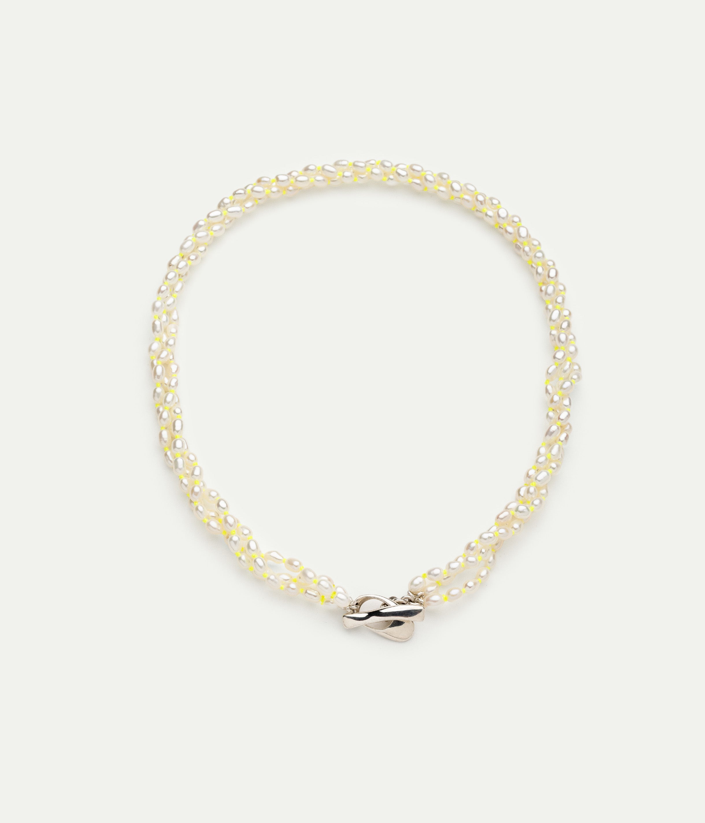 Soga Twist neon yellow silver necklace