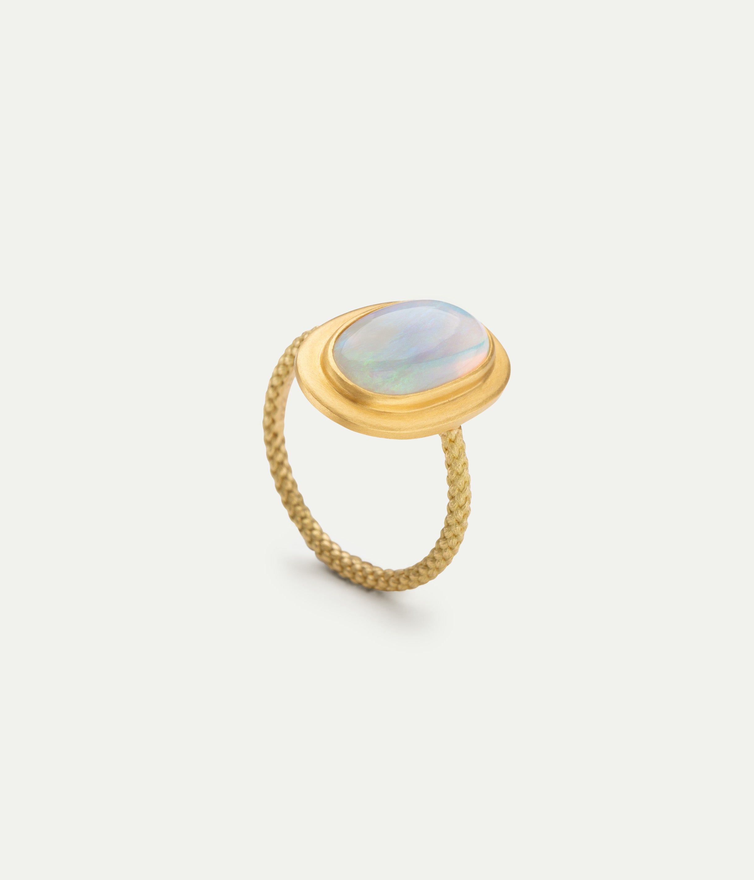 Tying Arm Semi Black opal ring