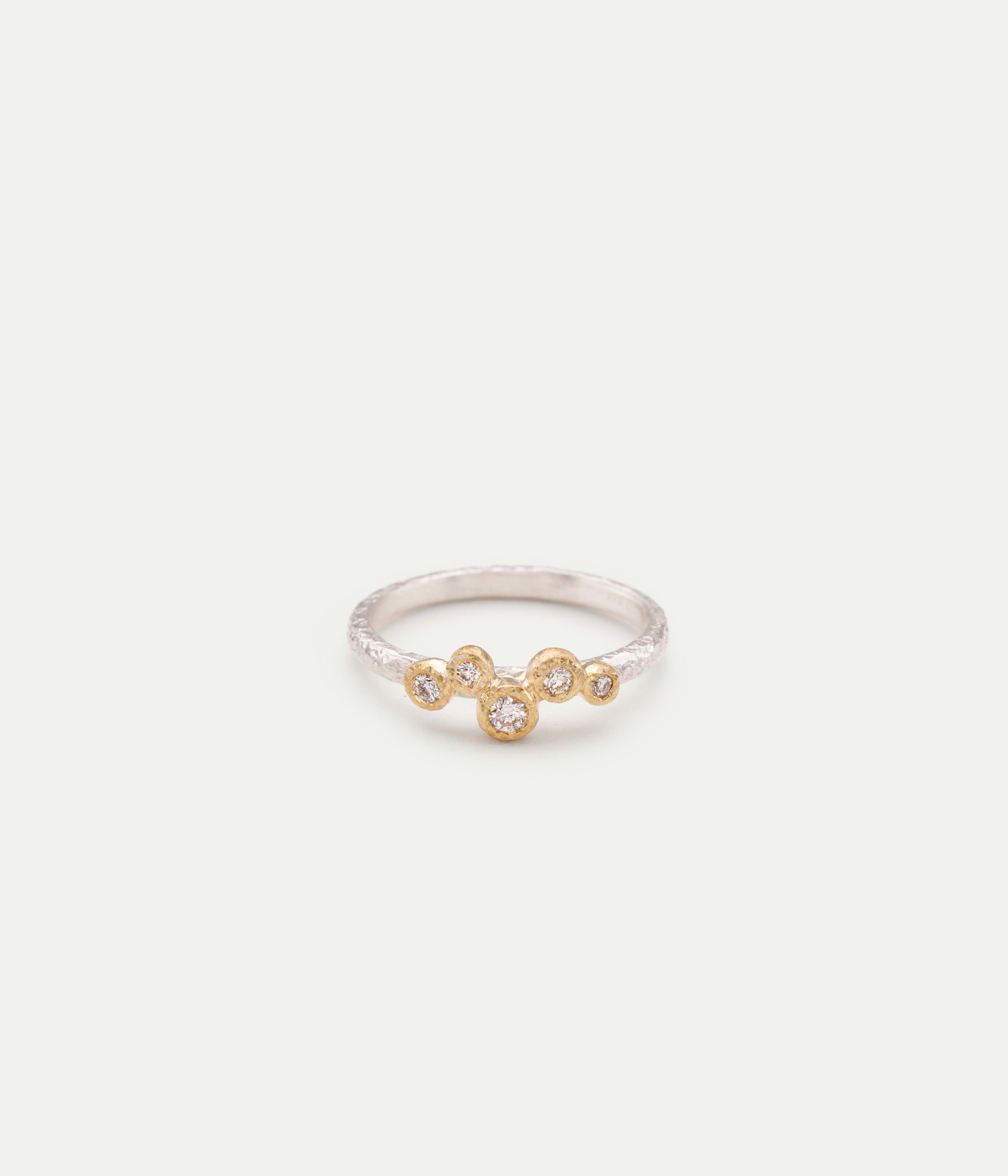 Bague 5 bezel diamants