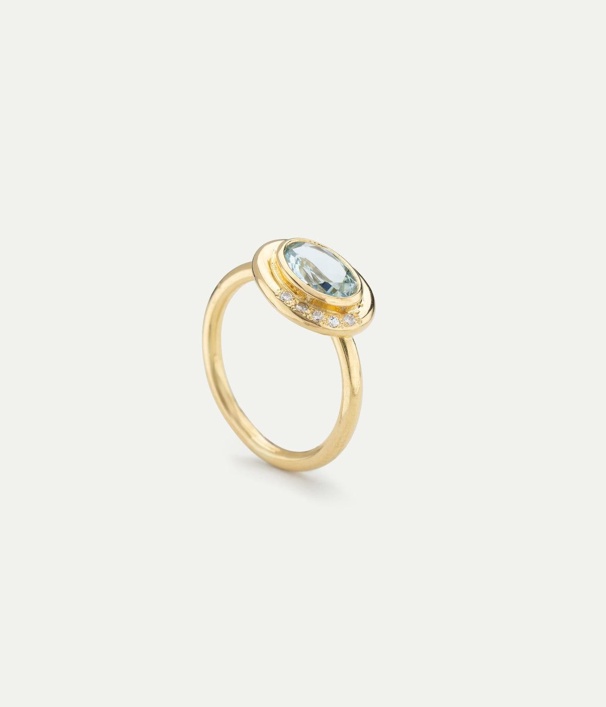 Bague aigue-marine et diamants