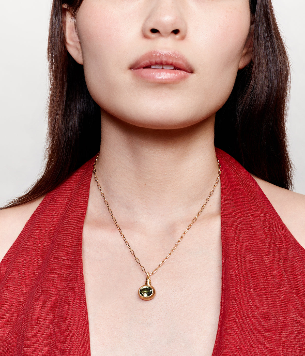 Yellow gold and tourmaline necklace
