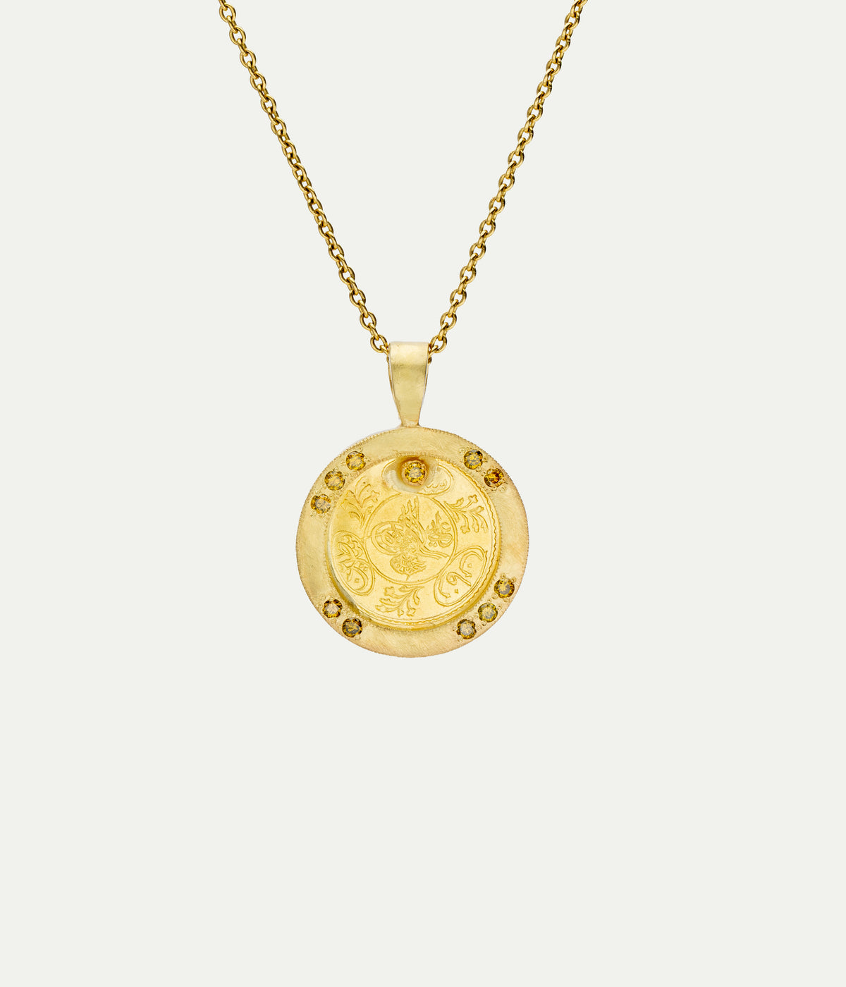 Ottoman coin yellow gold necklace
