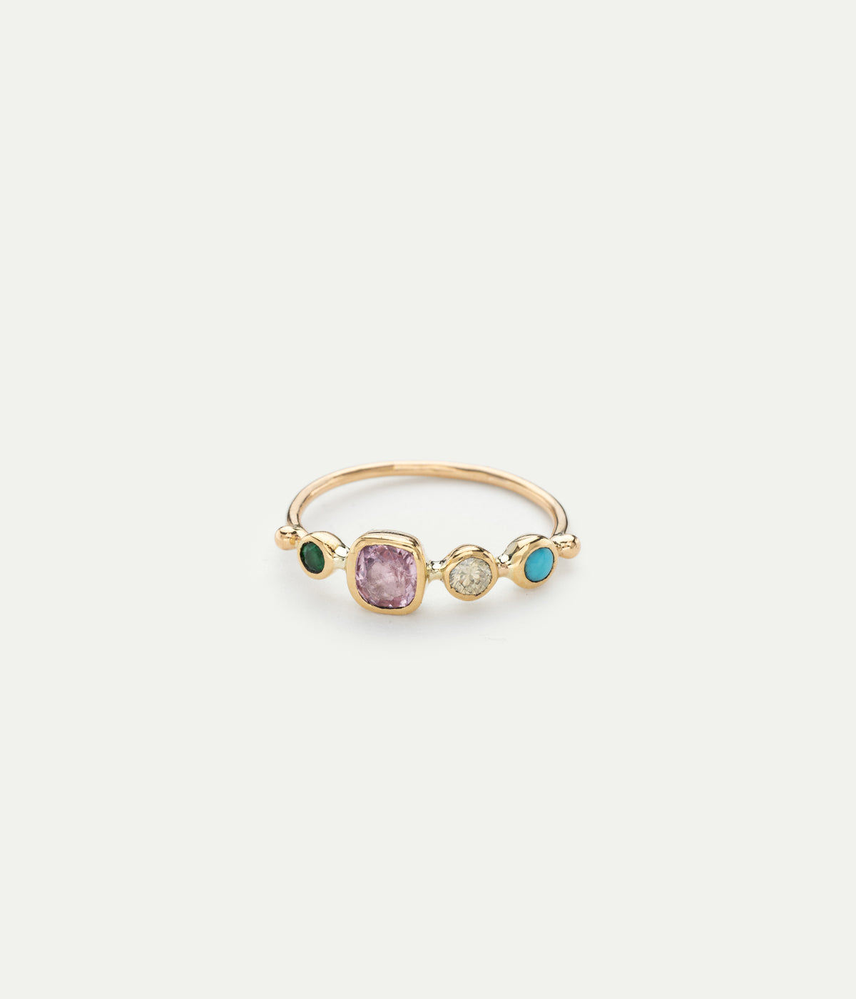 Simple Turquoise, Sapphire & Emerald ring