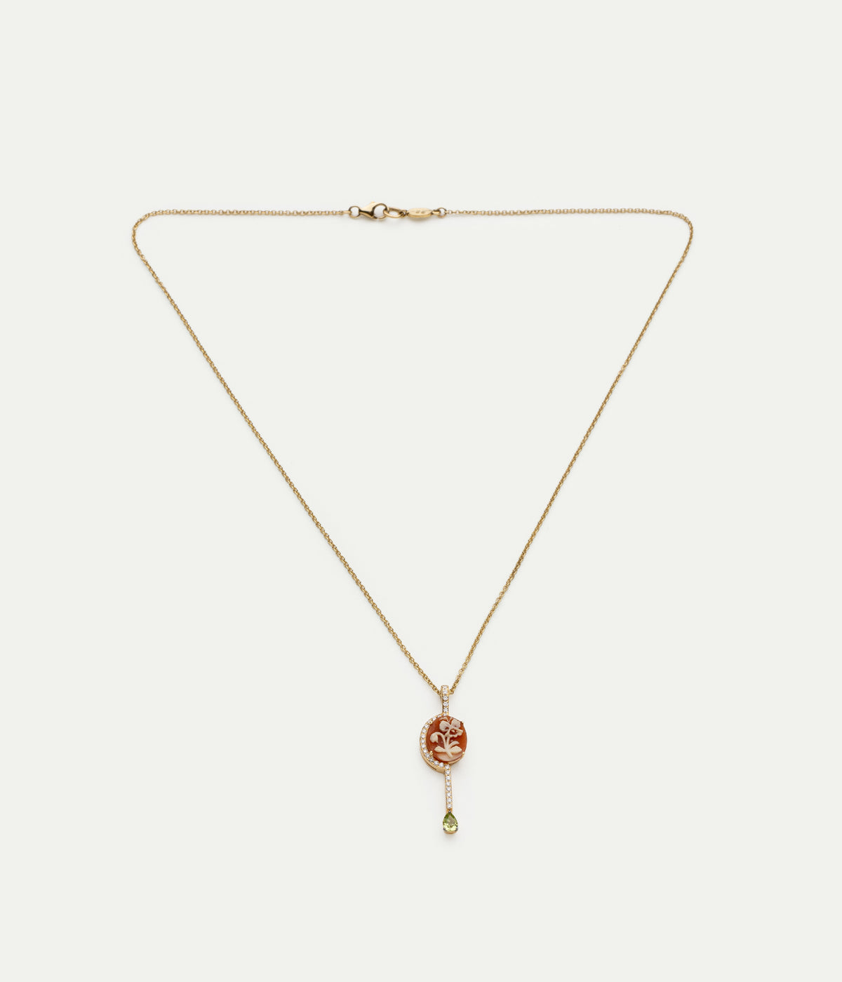 Dawn peridot & diamonds necklace