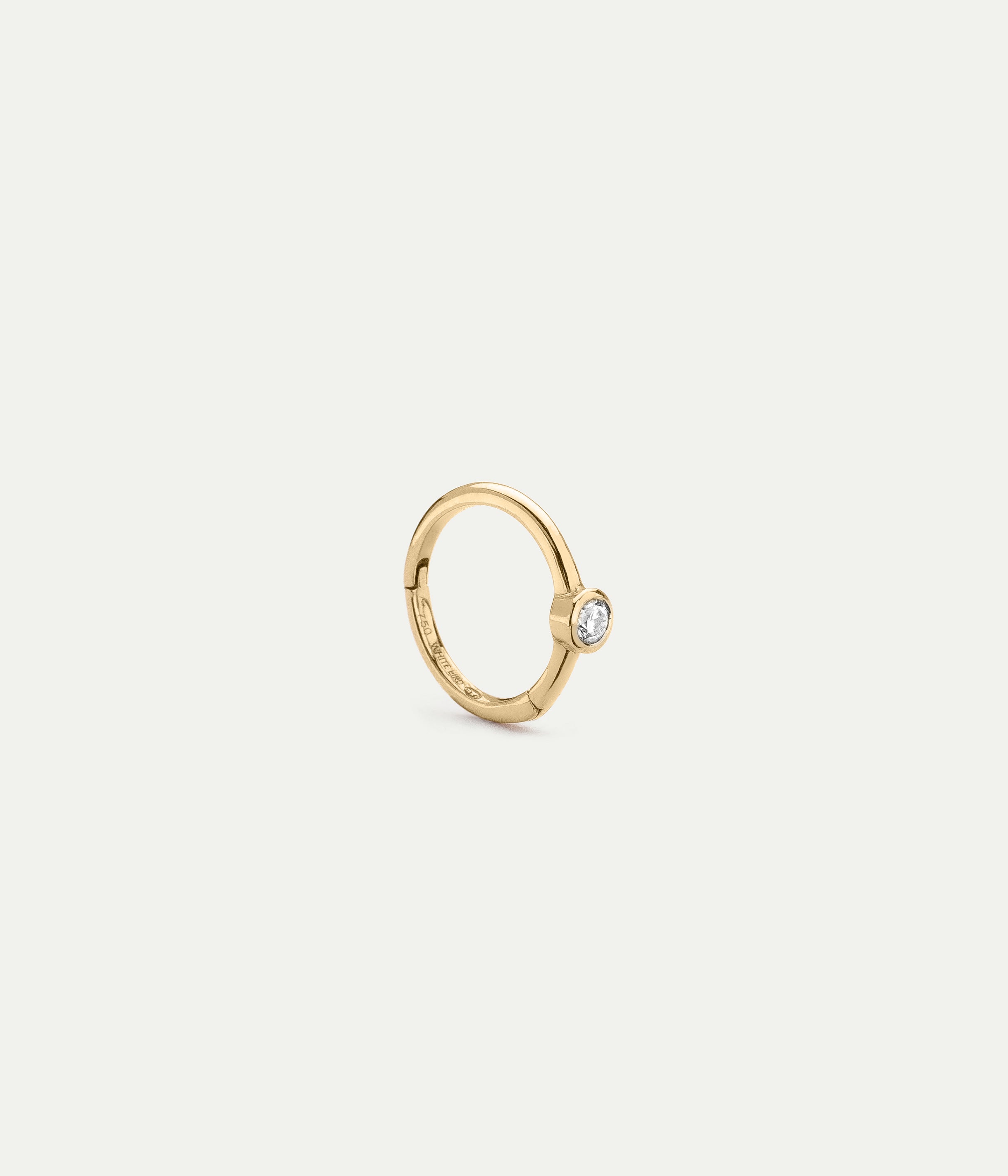 Justine Yellow Gold and Diamond Large hoop