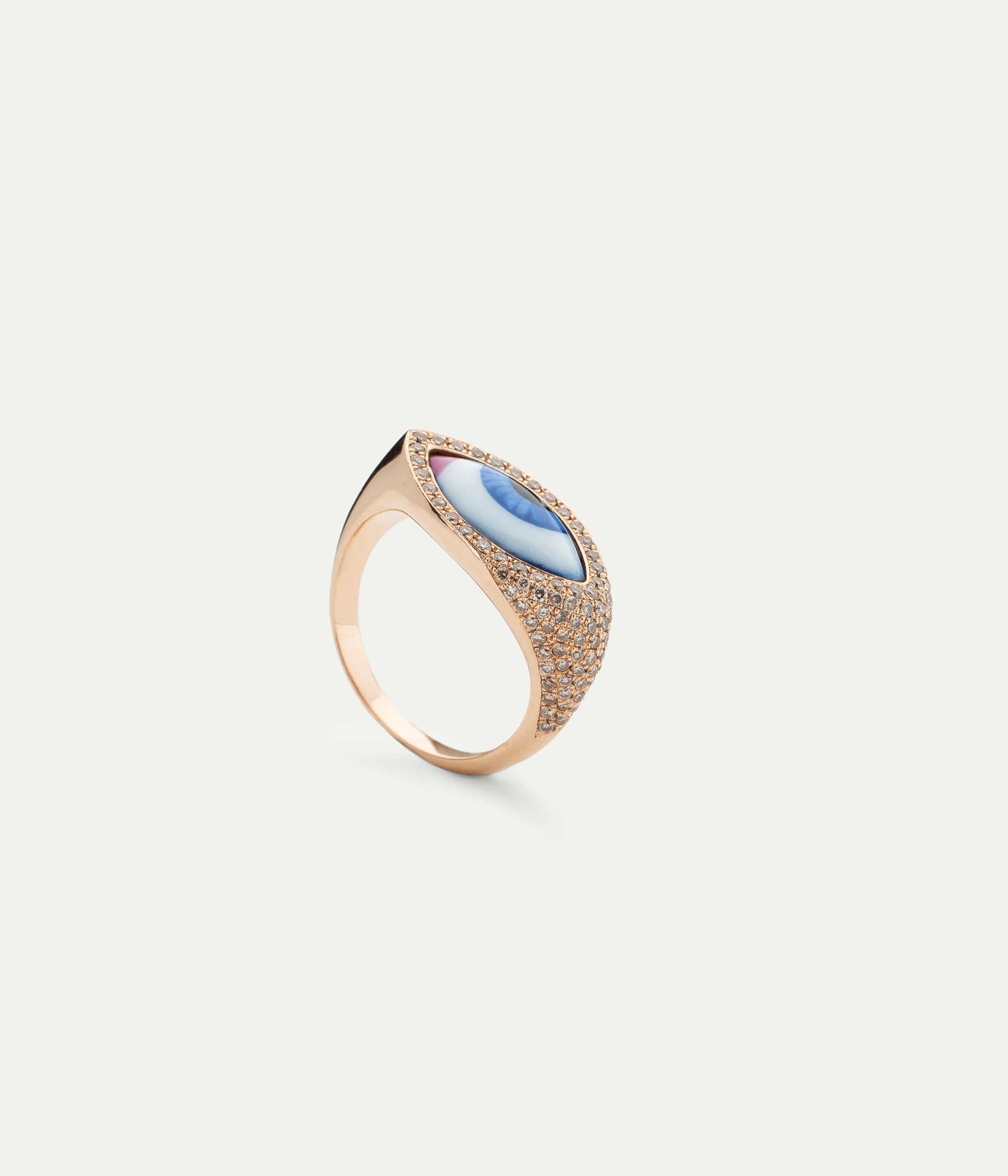 Petit bleu diamond signet ring