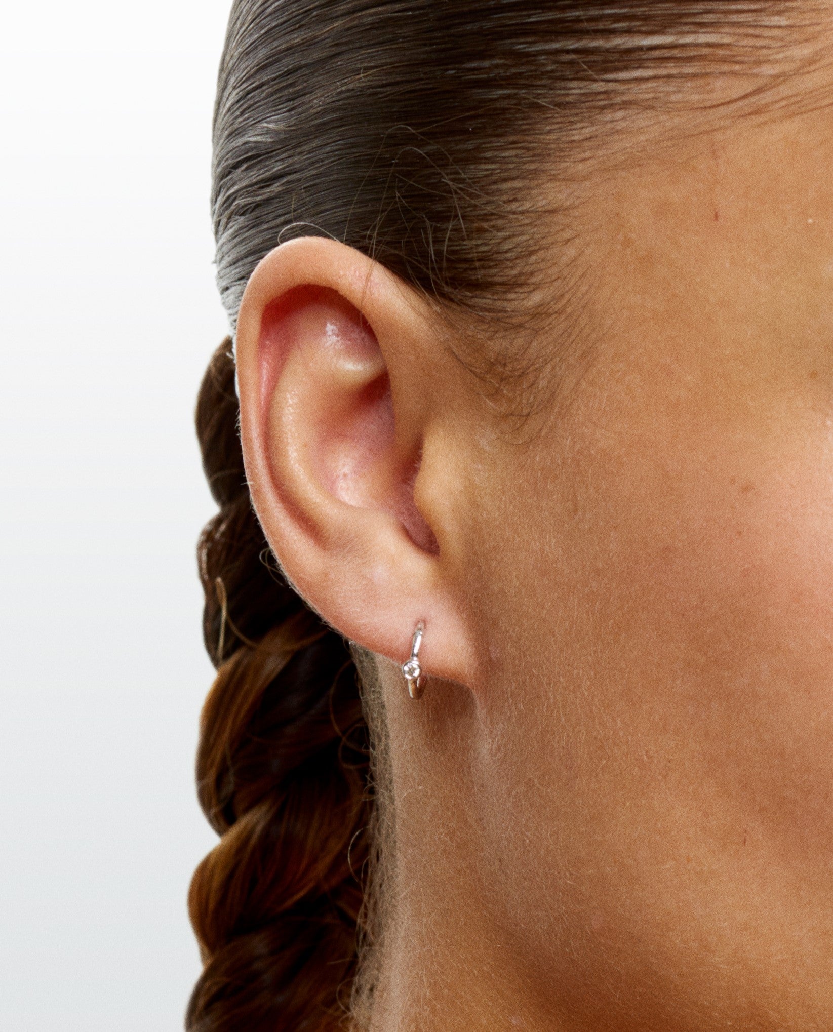 Justine White Gold and Diamond Large hoop