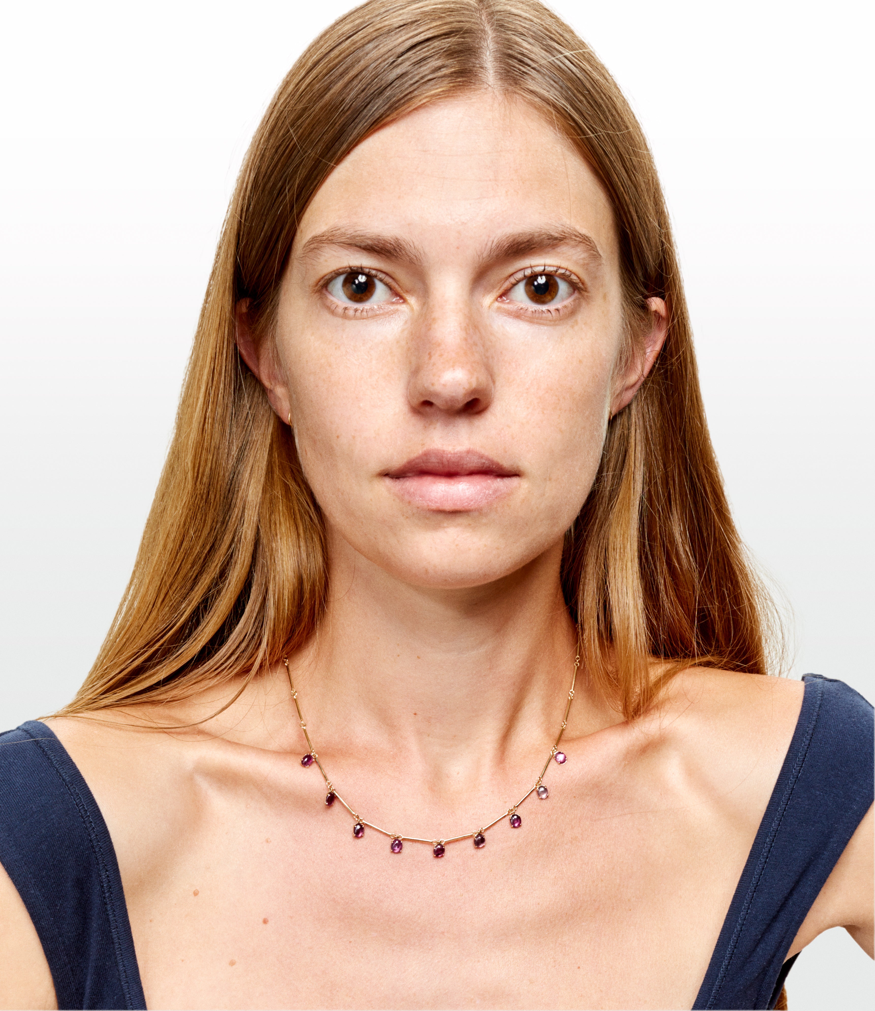 Dancing Drop tourmaline Yasmine chain necklace