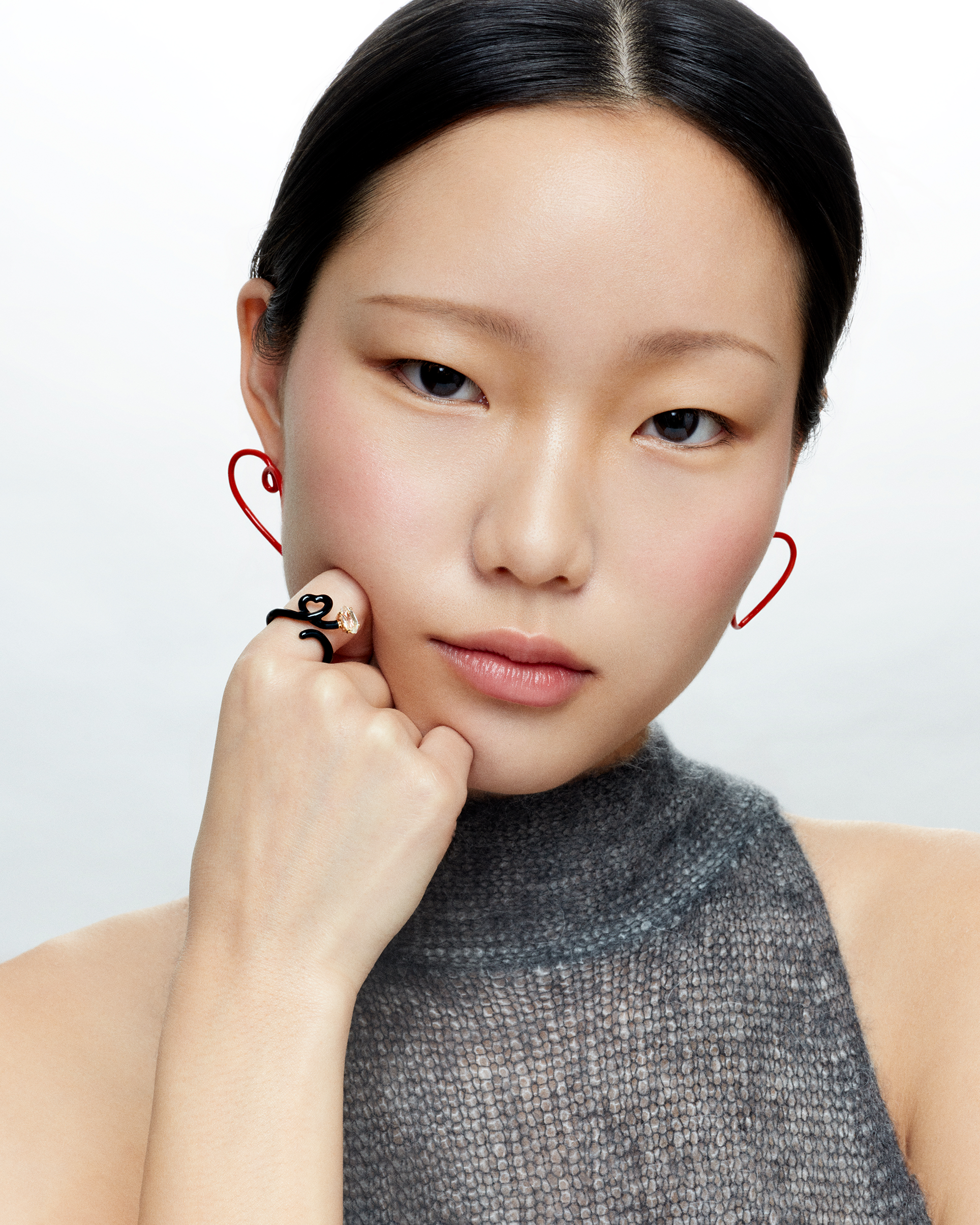 Bague Baby Vine Black Heart Cristal de Roche