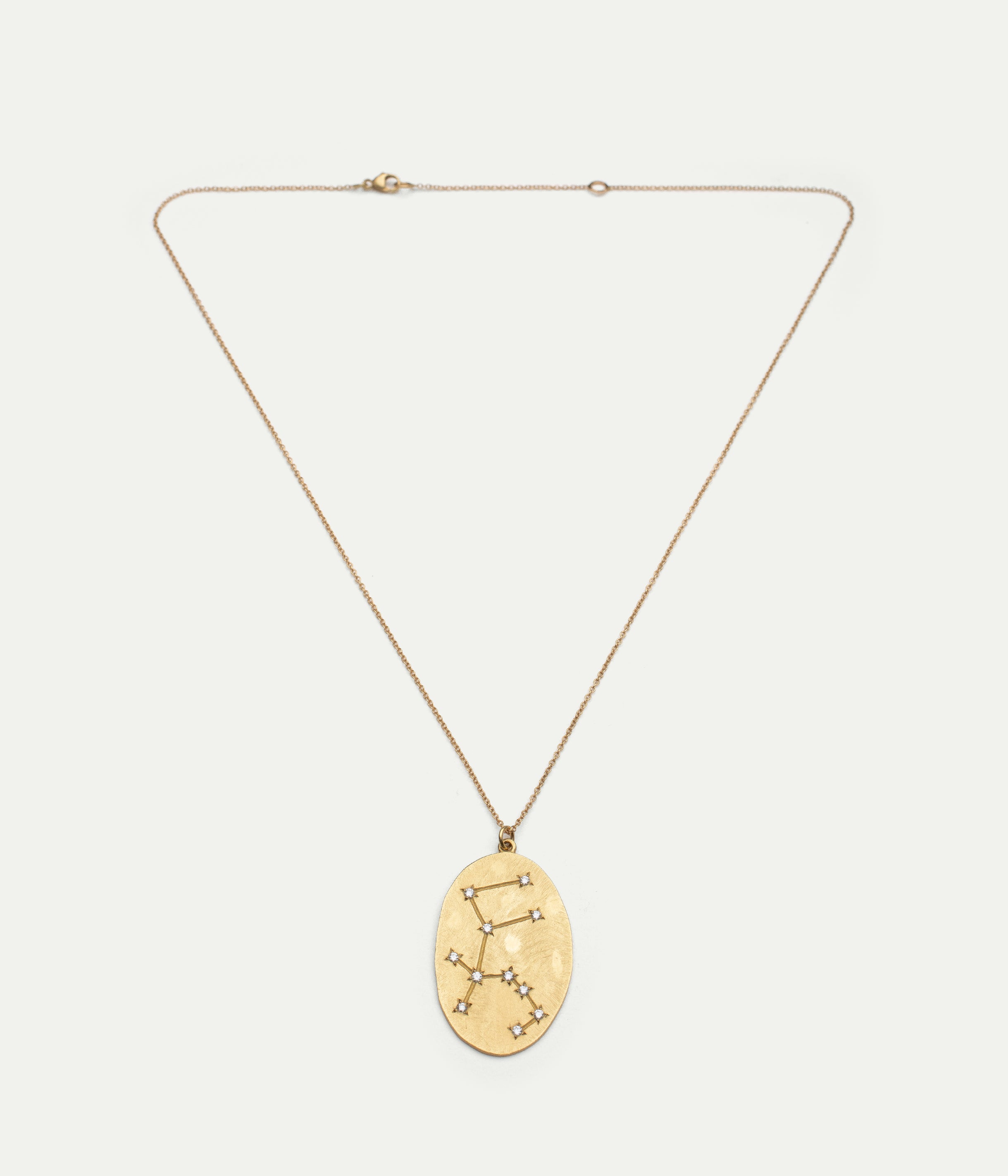 Aquarius medallion diamond necklace