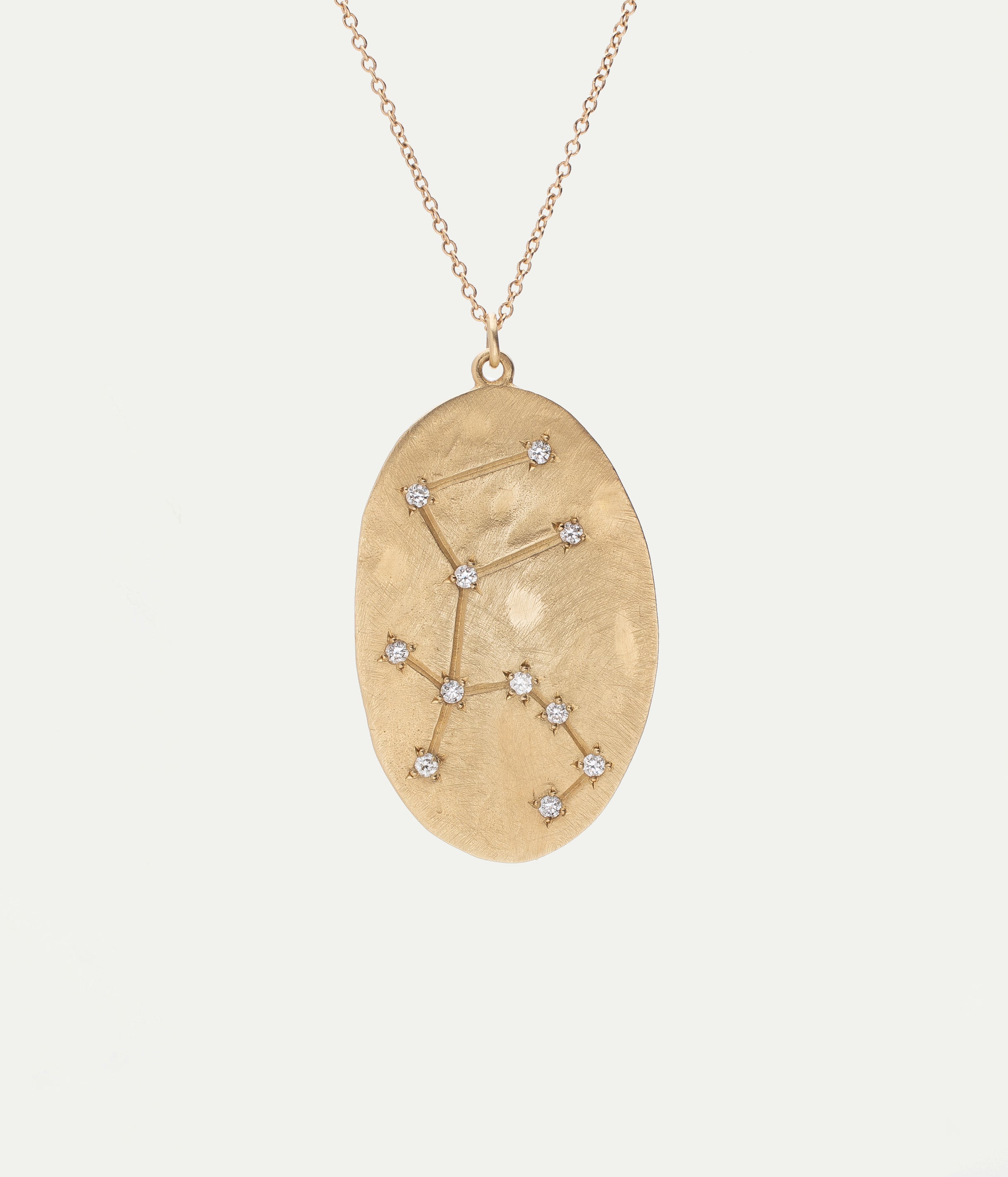 Collier médaille Verseau diamants
