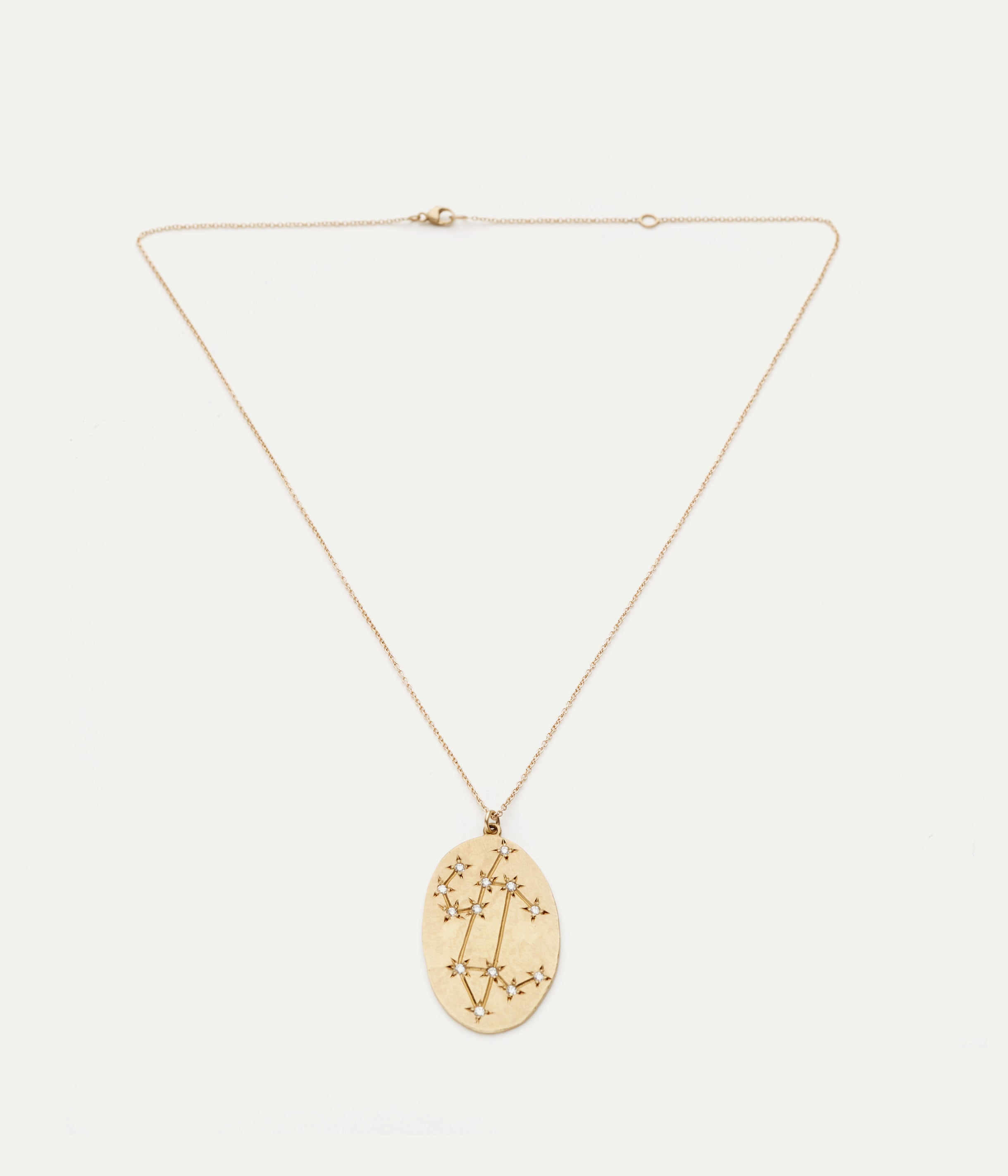 Leo medallion diamond necklace