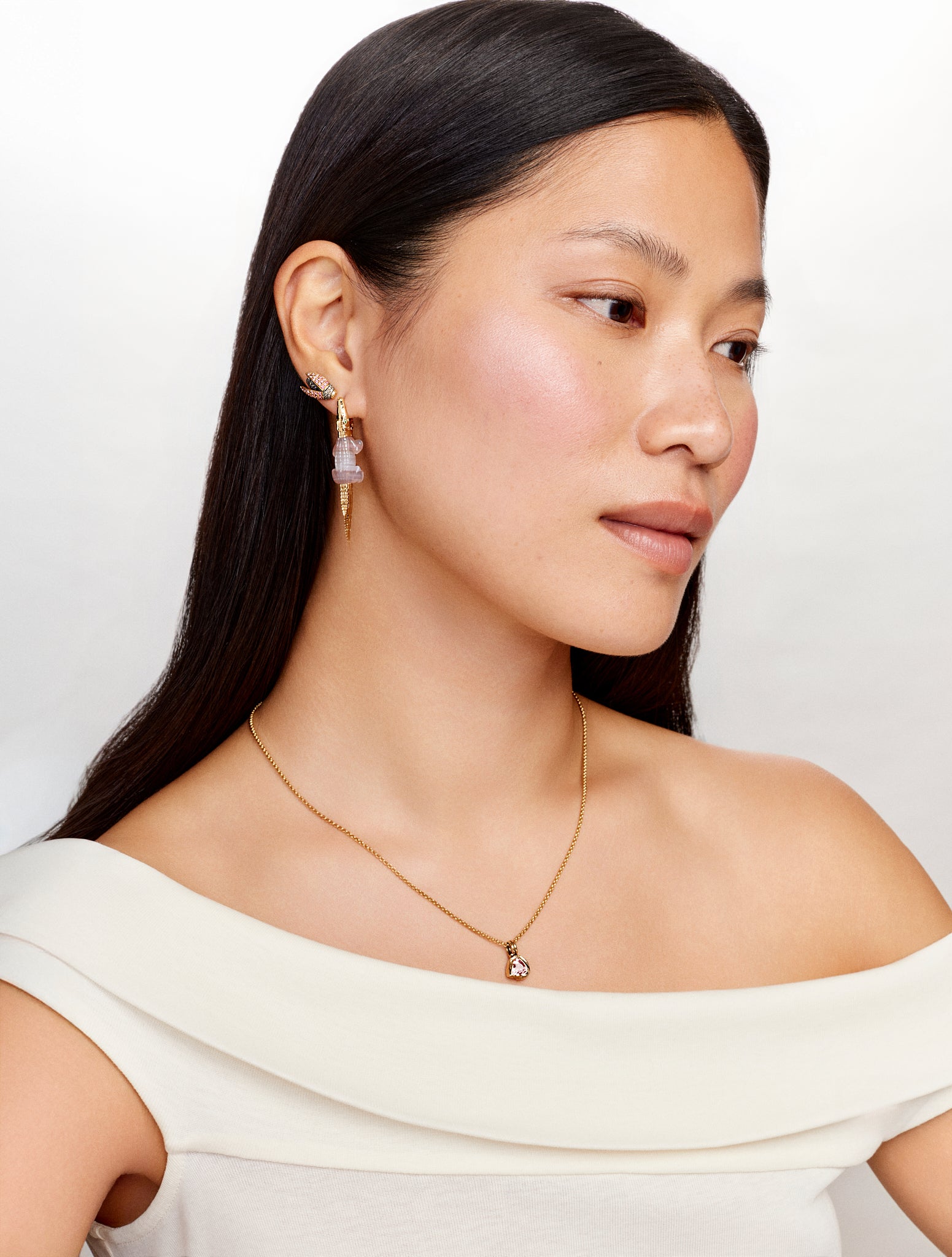 Collier Trillion Spinel Rose