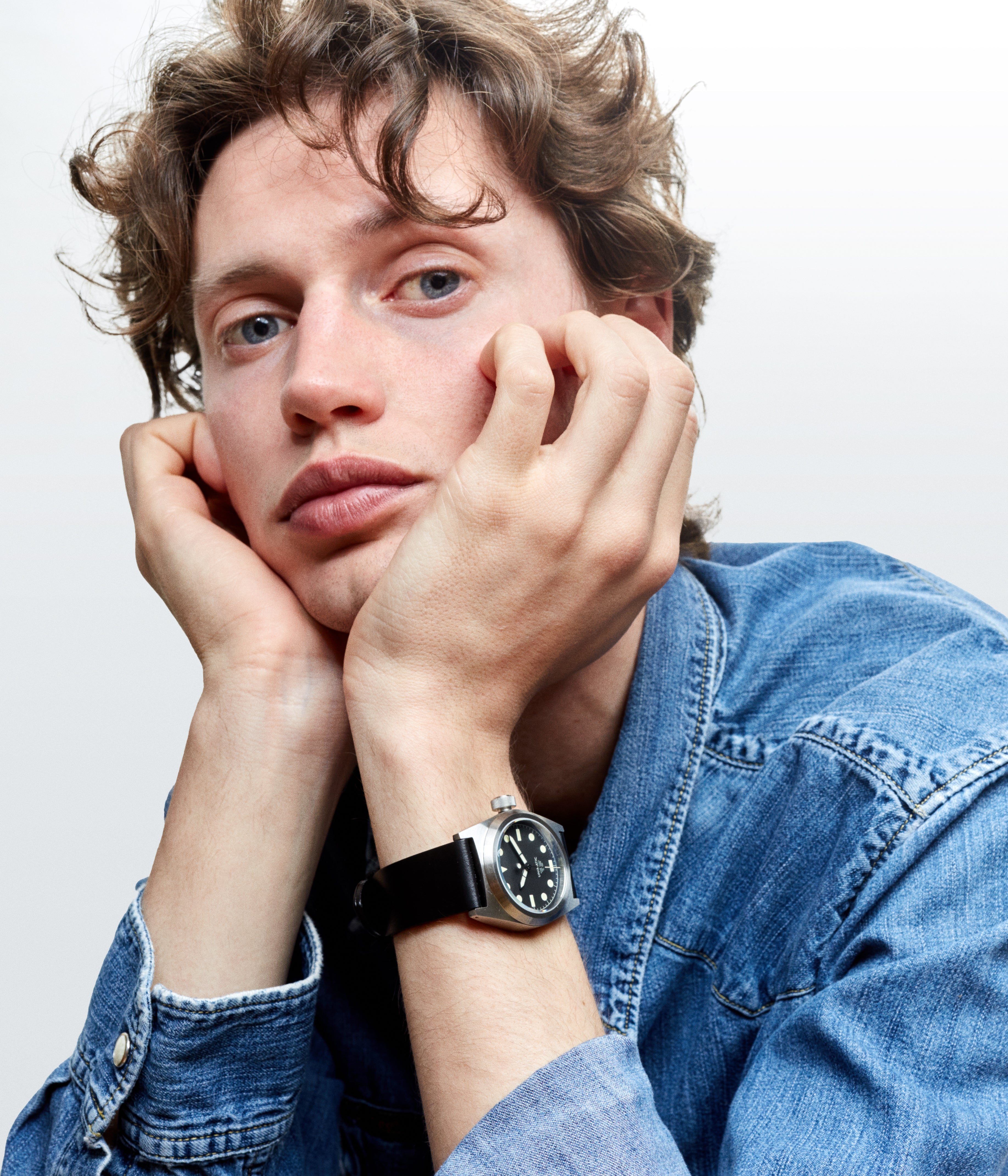 Black cordovan leather strap