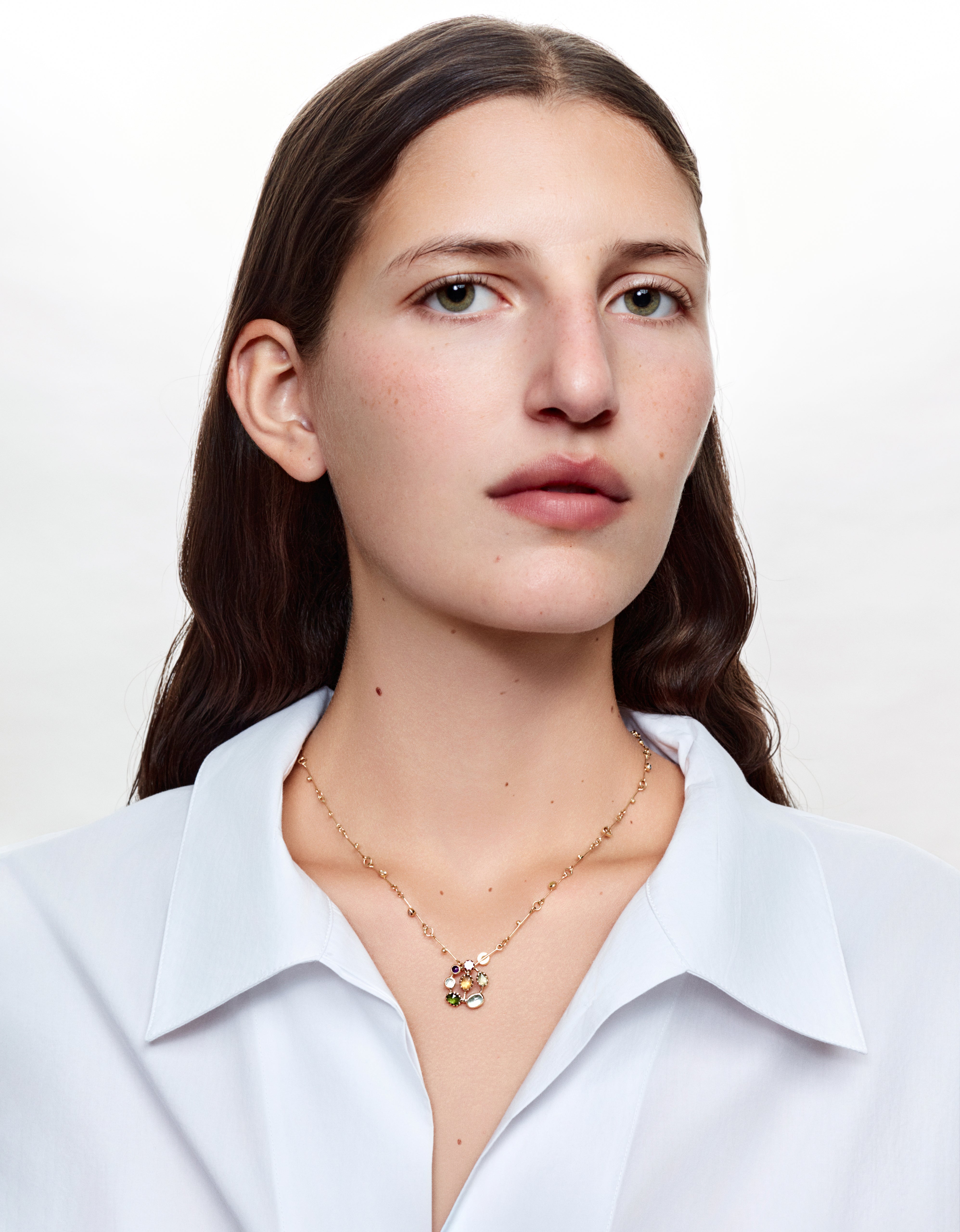 Jardin yellow gold and stones pendant