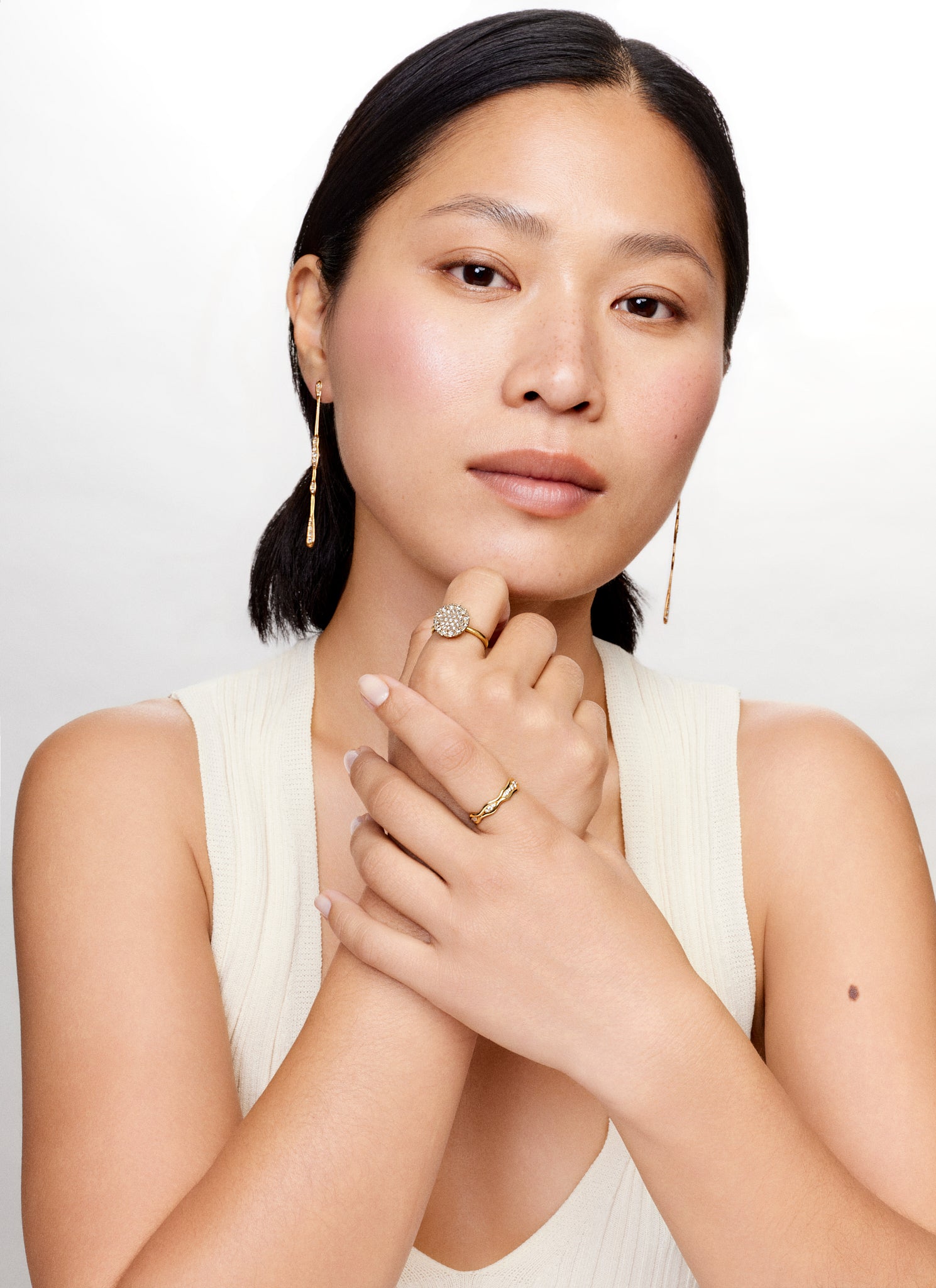 Boucles d'oreilles Fluid diamants