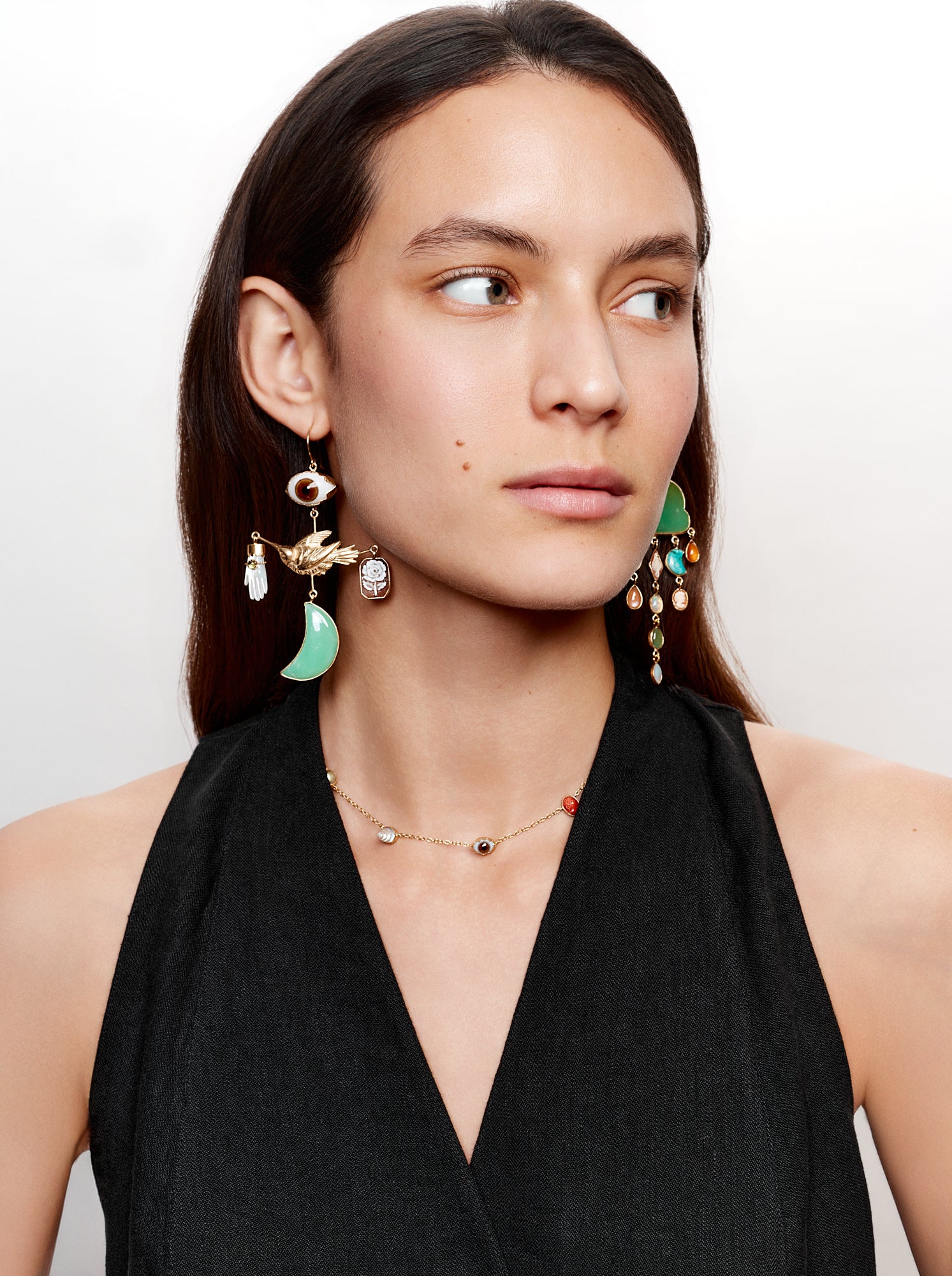 Boucles d'oreilles Bird and Cloud Drop