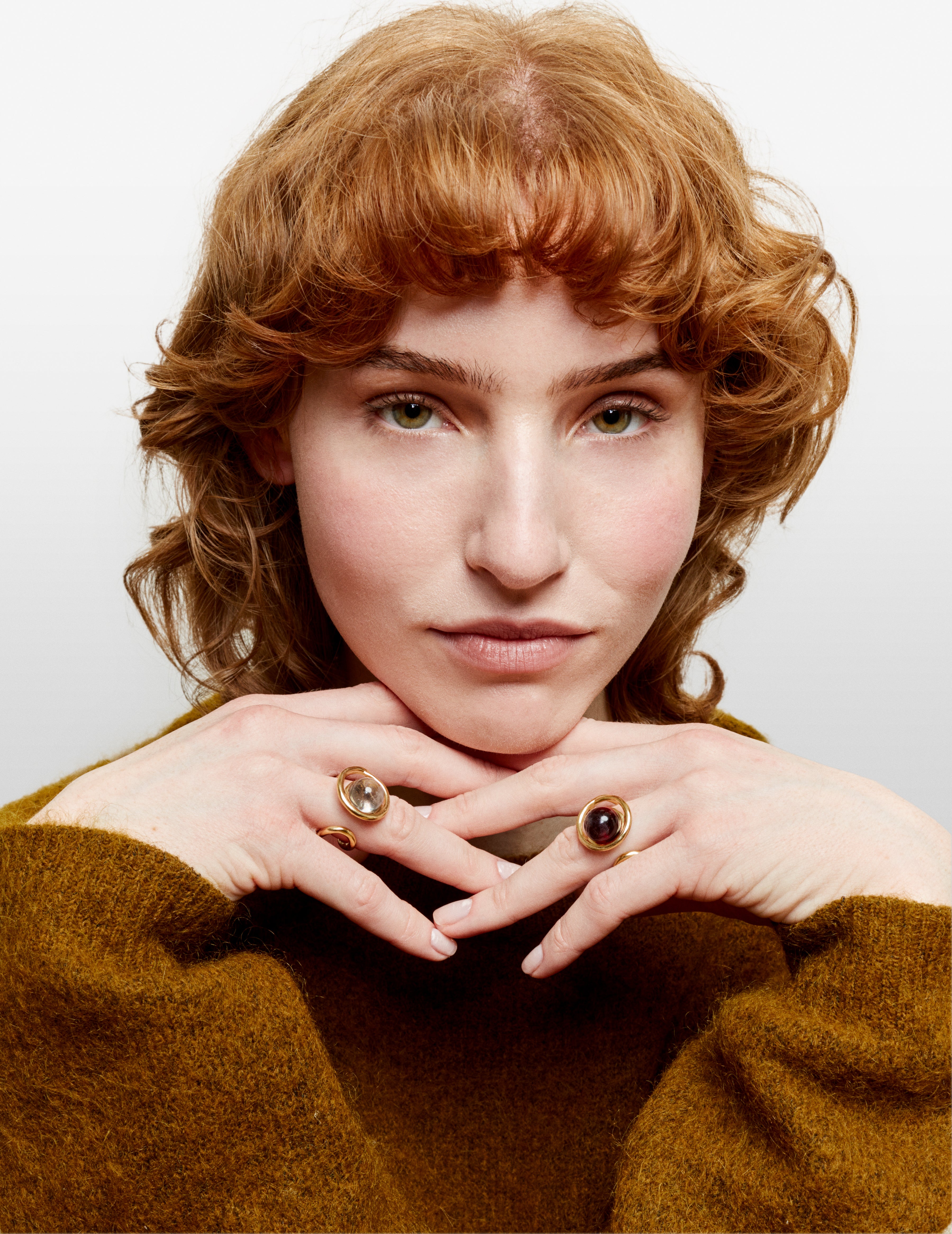 Bague Eclipse en vermeil et verre de murano violet