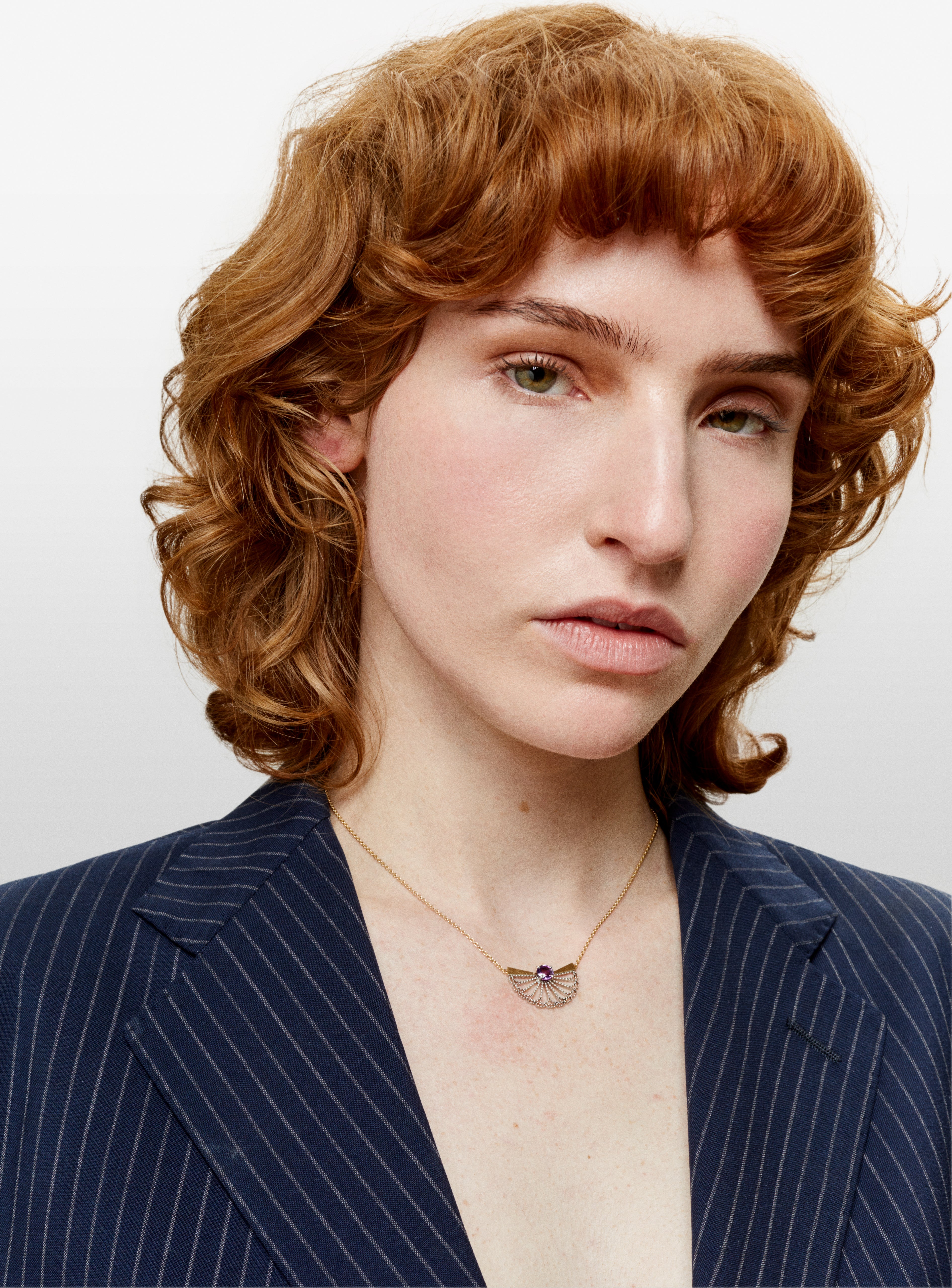 Collier Stellation platine saphir violet