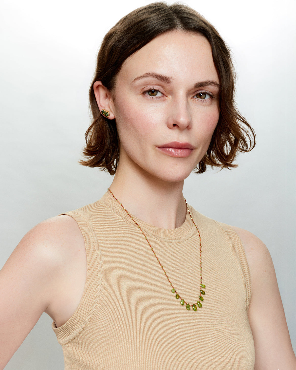 9 Drop Vesuvianite Necklace