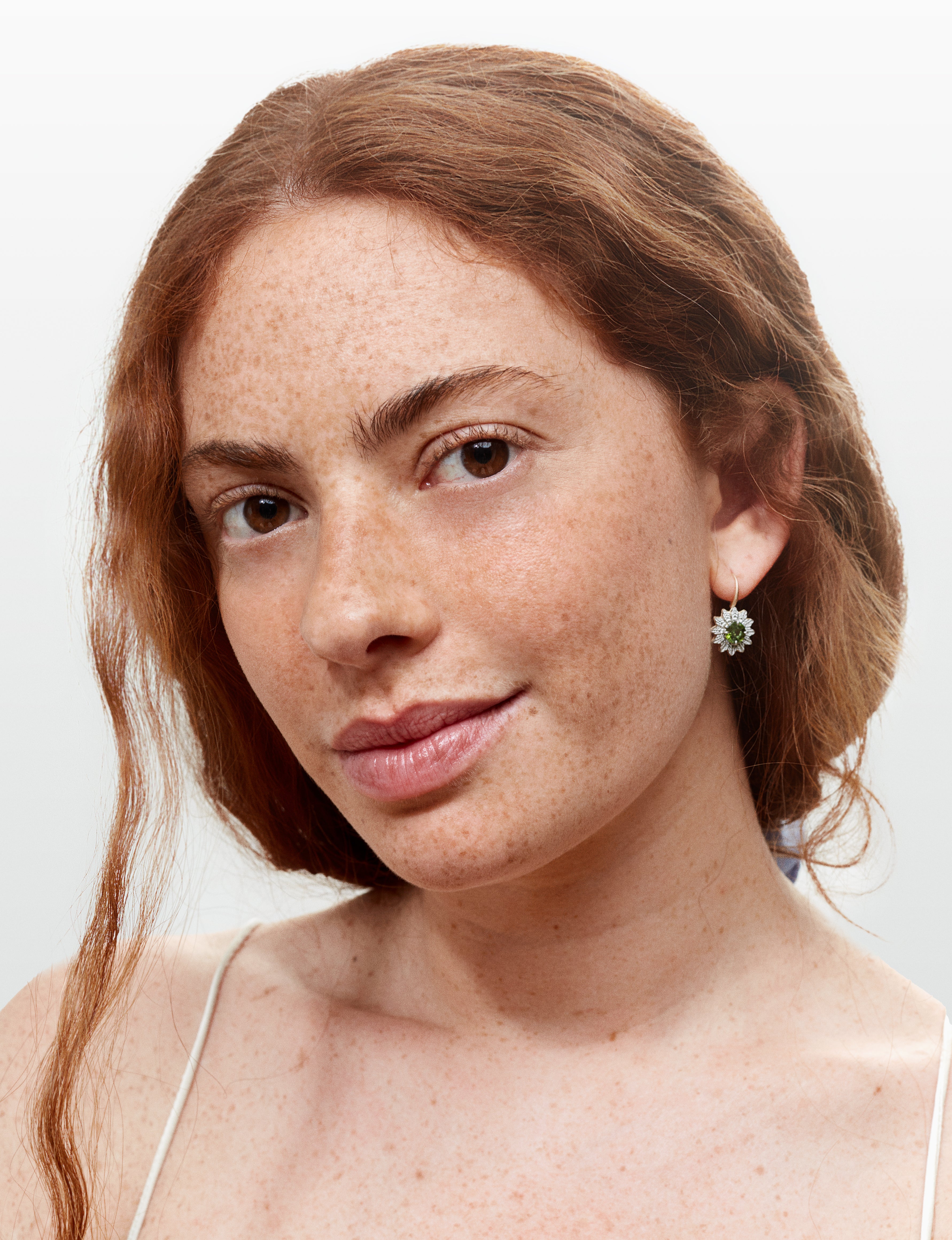 Boucles d'oreilles Flower or jaune et tourmaline