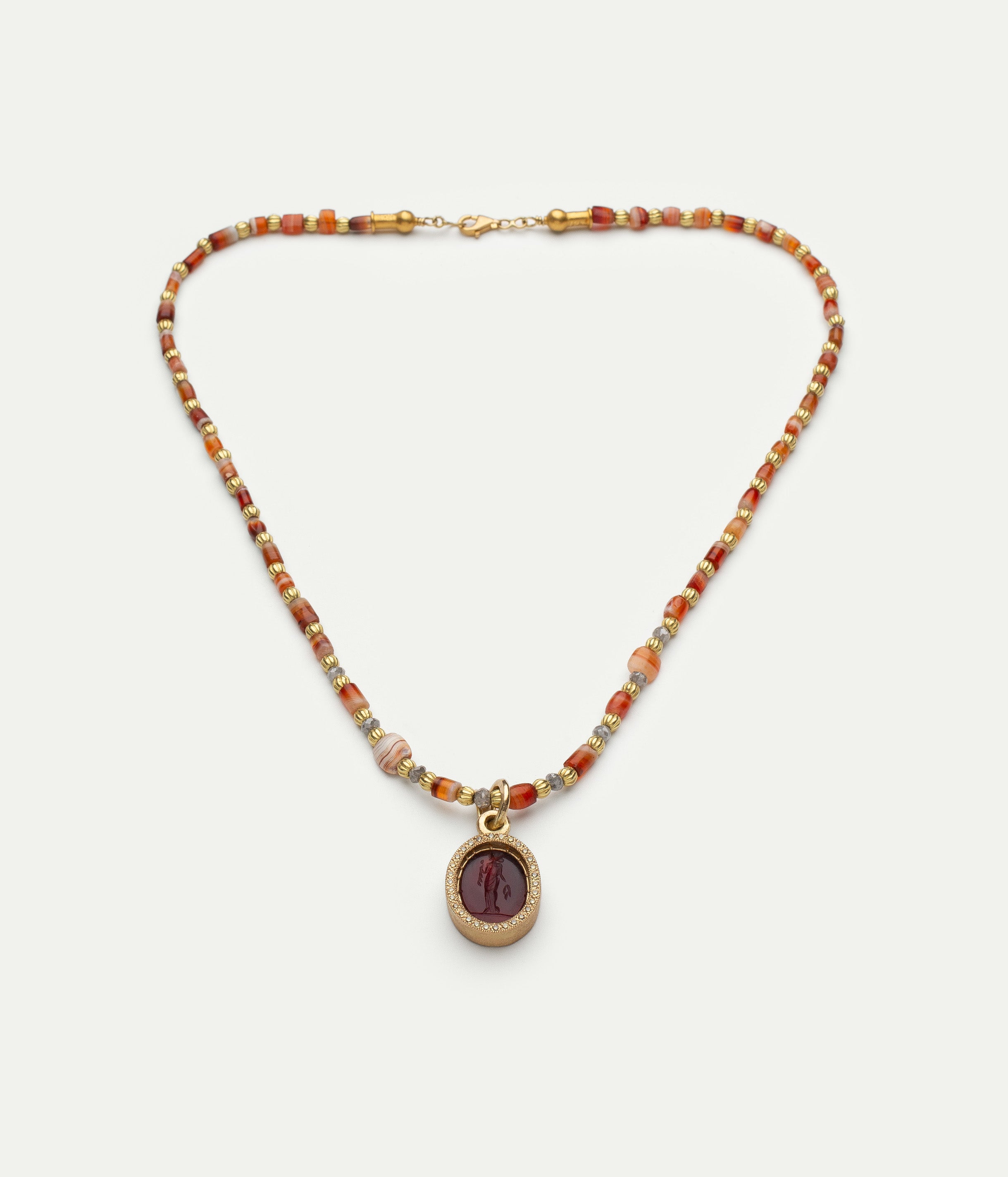 Collier Cornelian Beads