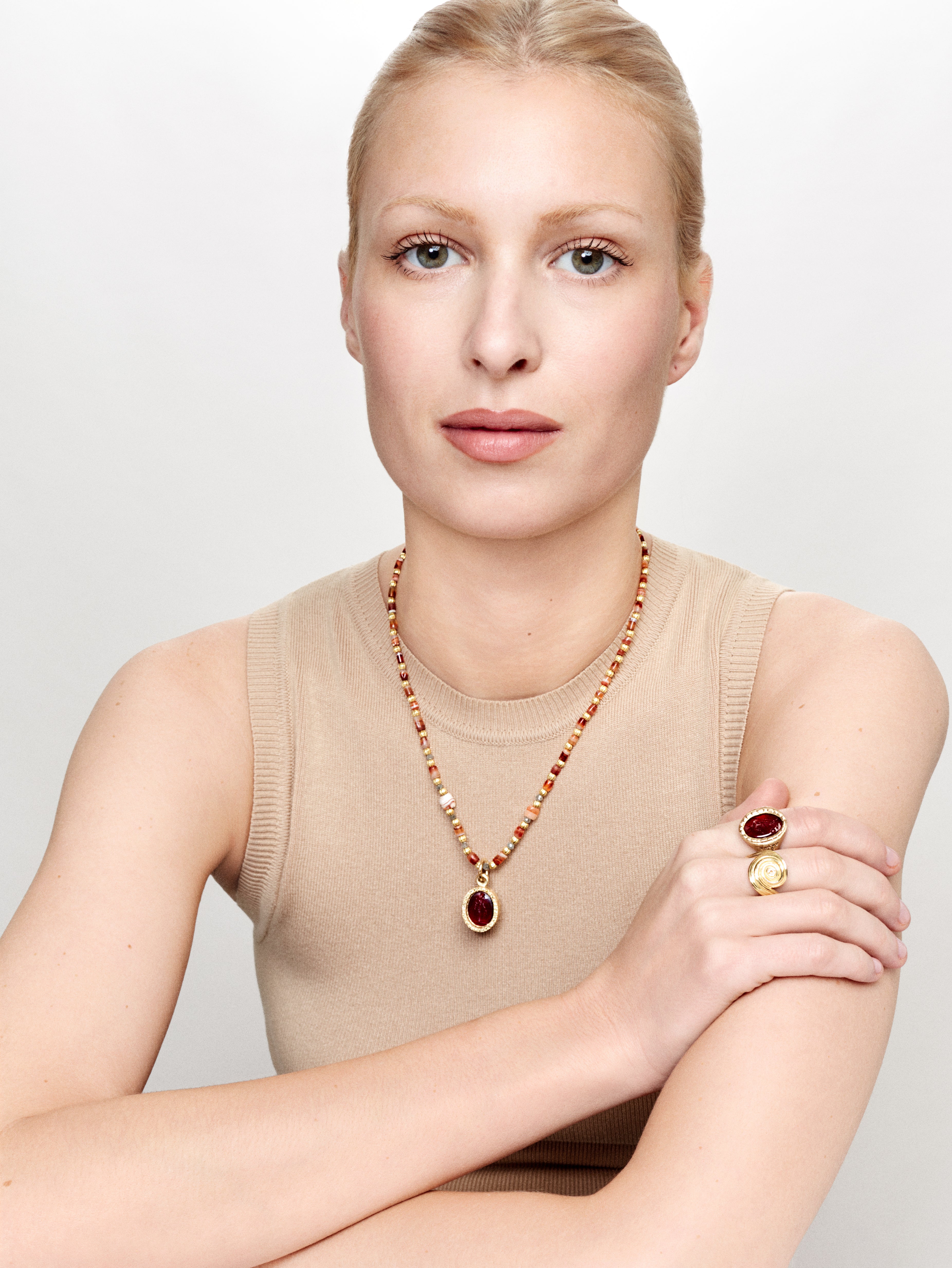 Collier Cornelian Beads