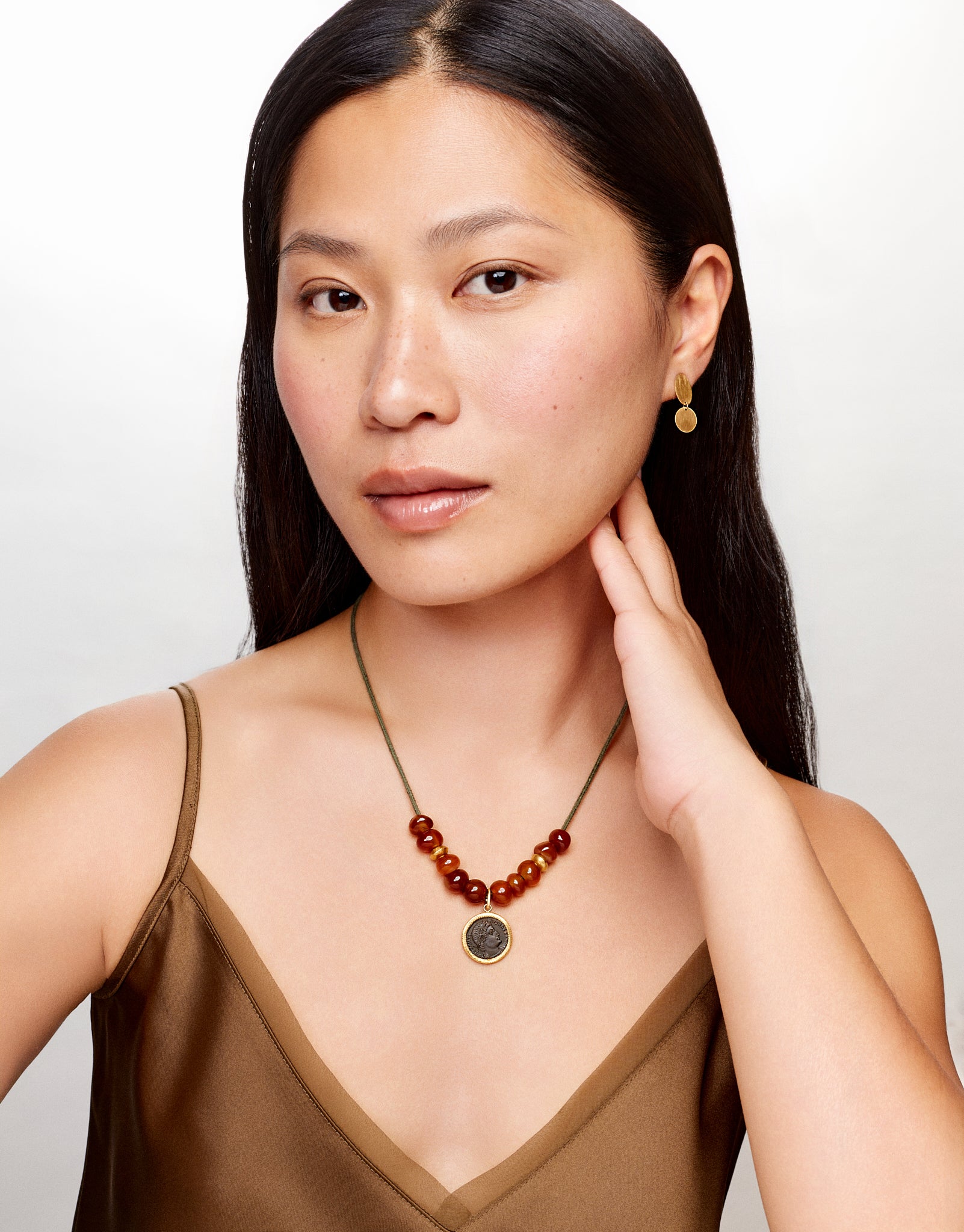 Roman Coin Cornelian Necklace