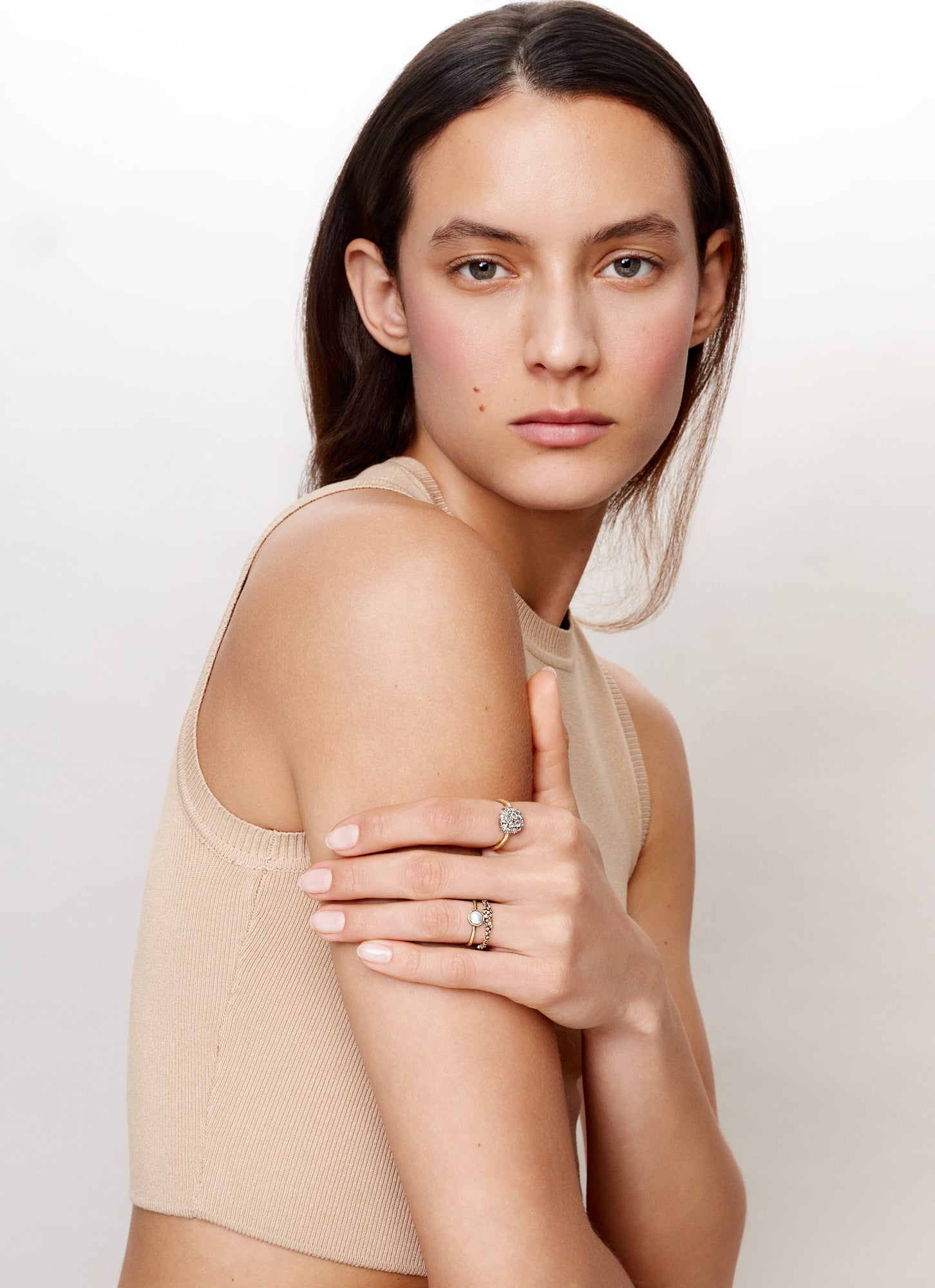 Bague Akoya or jaune et perle