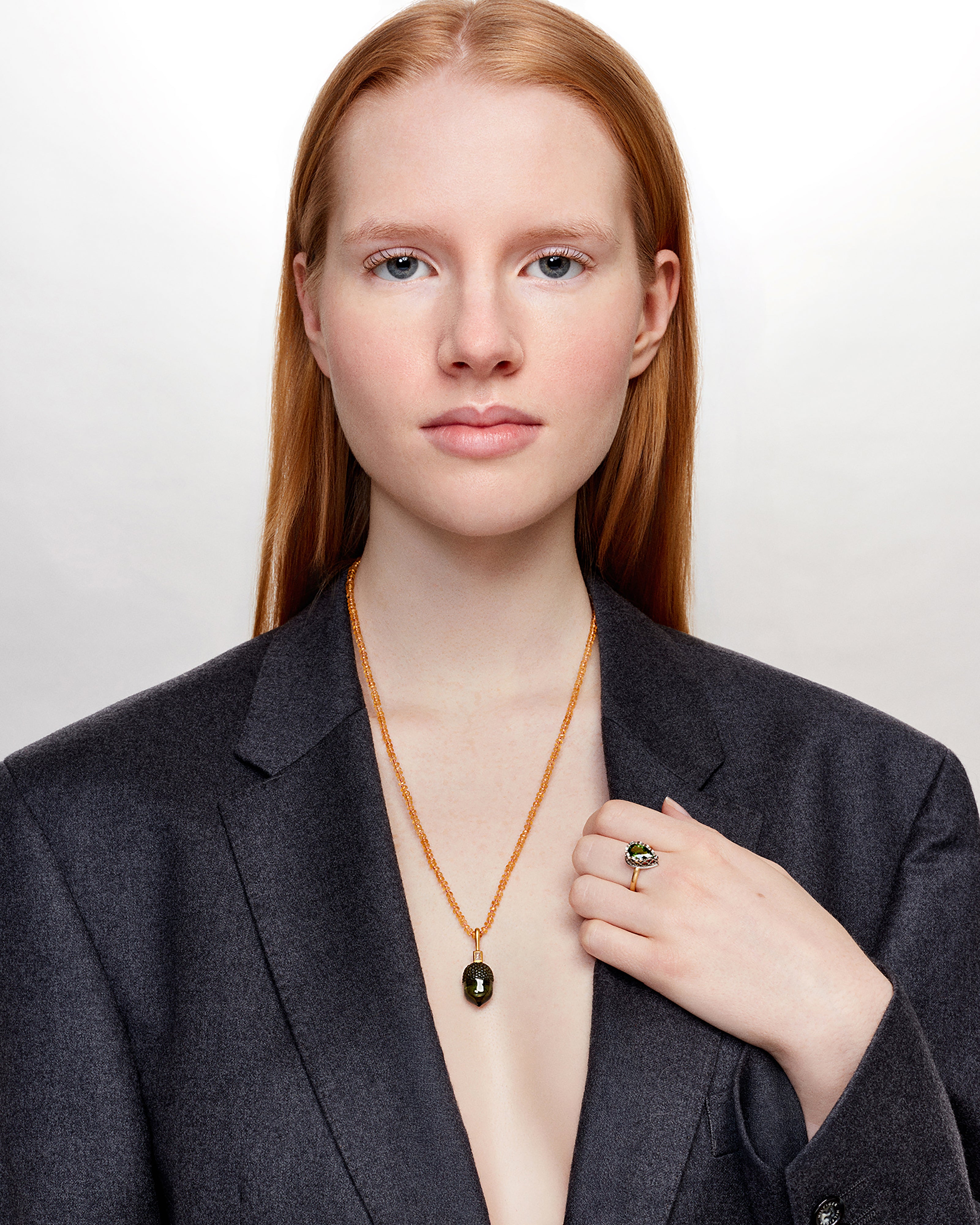 Collier Apricot saphir orange