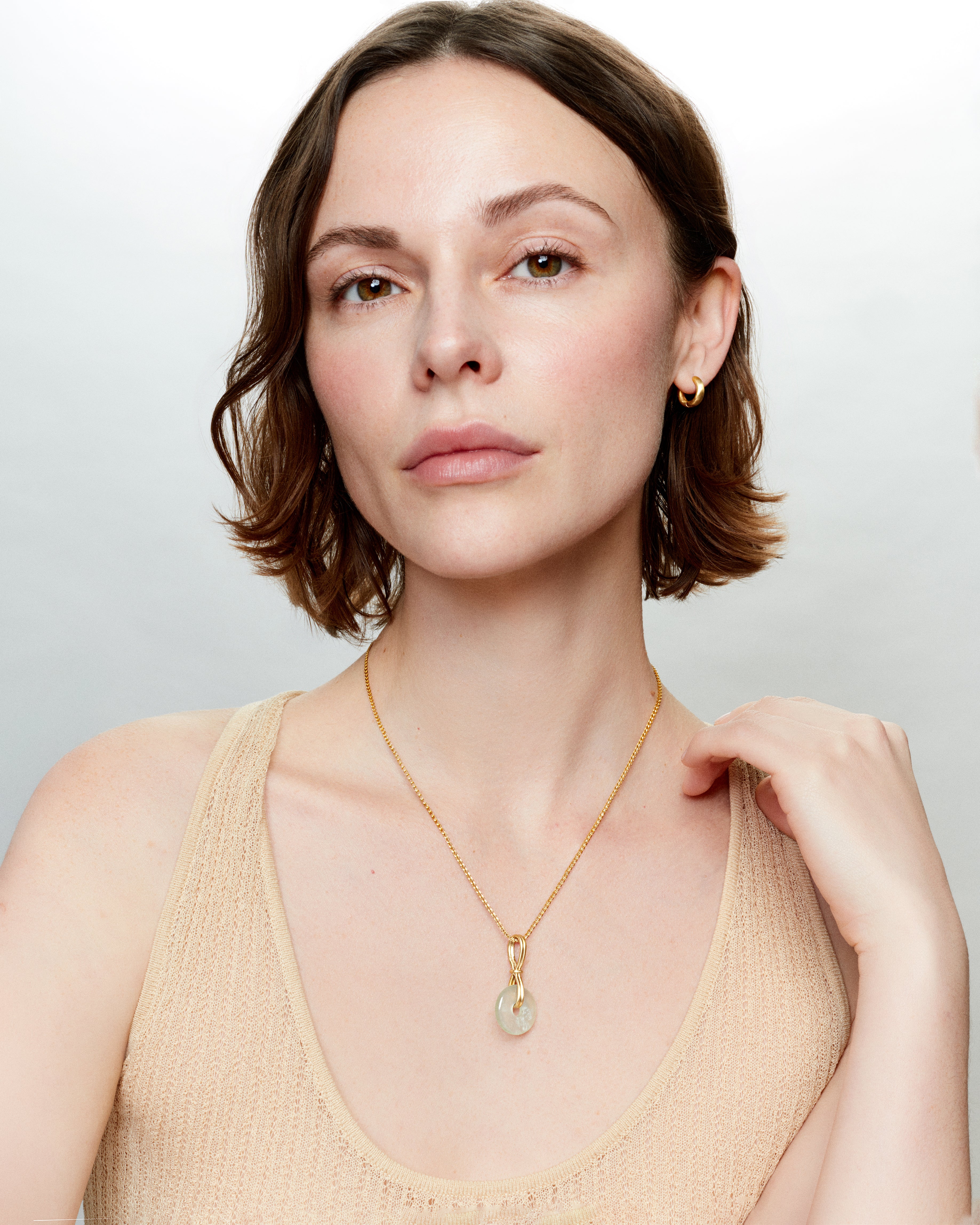 Small Prehnite Discus pendant