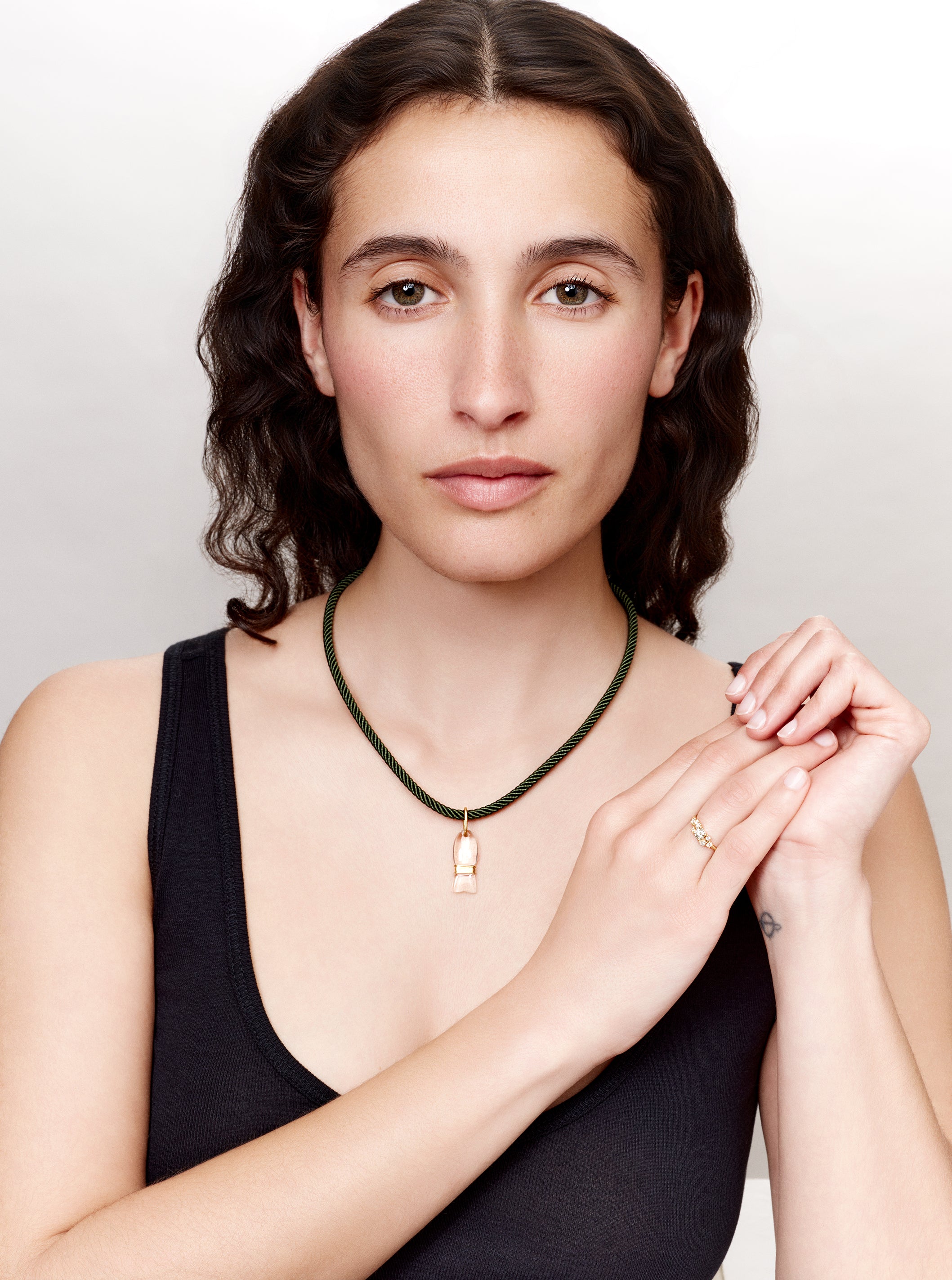 Twisted silk rope necklace