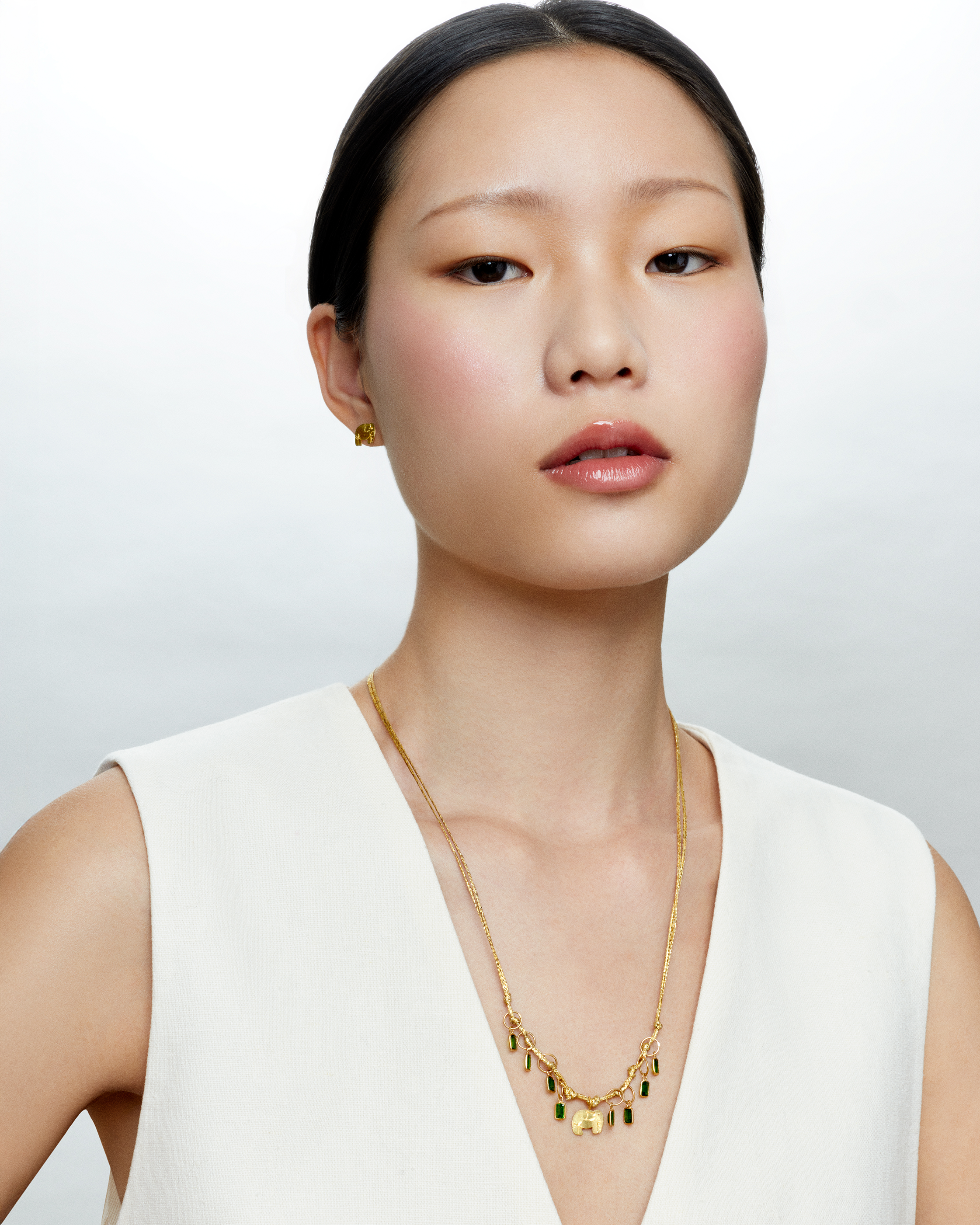 Myanmar Tender Greens Elephant earrings