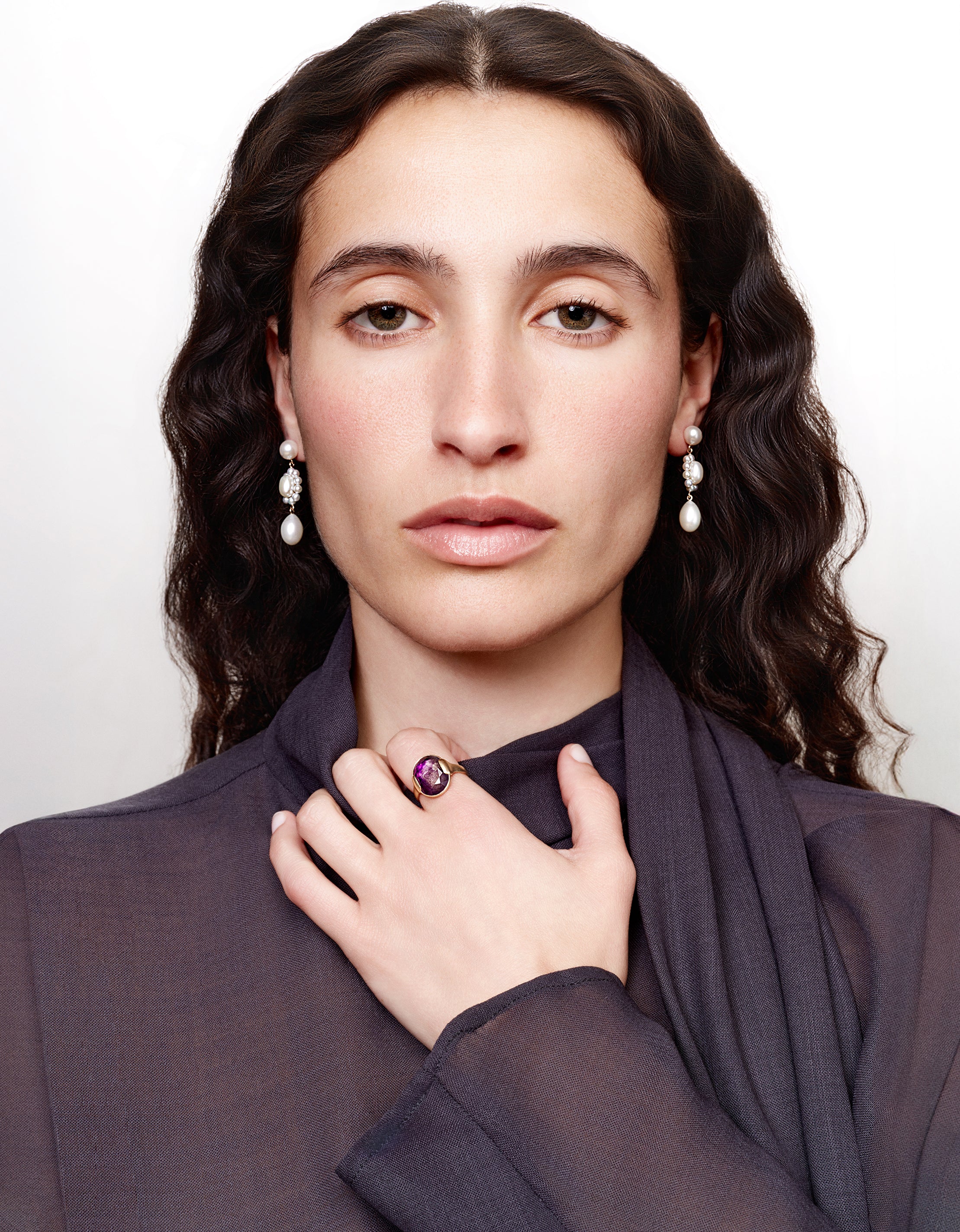 Boucles d'oreilles Amis Marguerite or jaune et perles