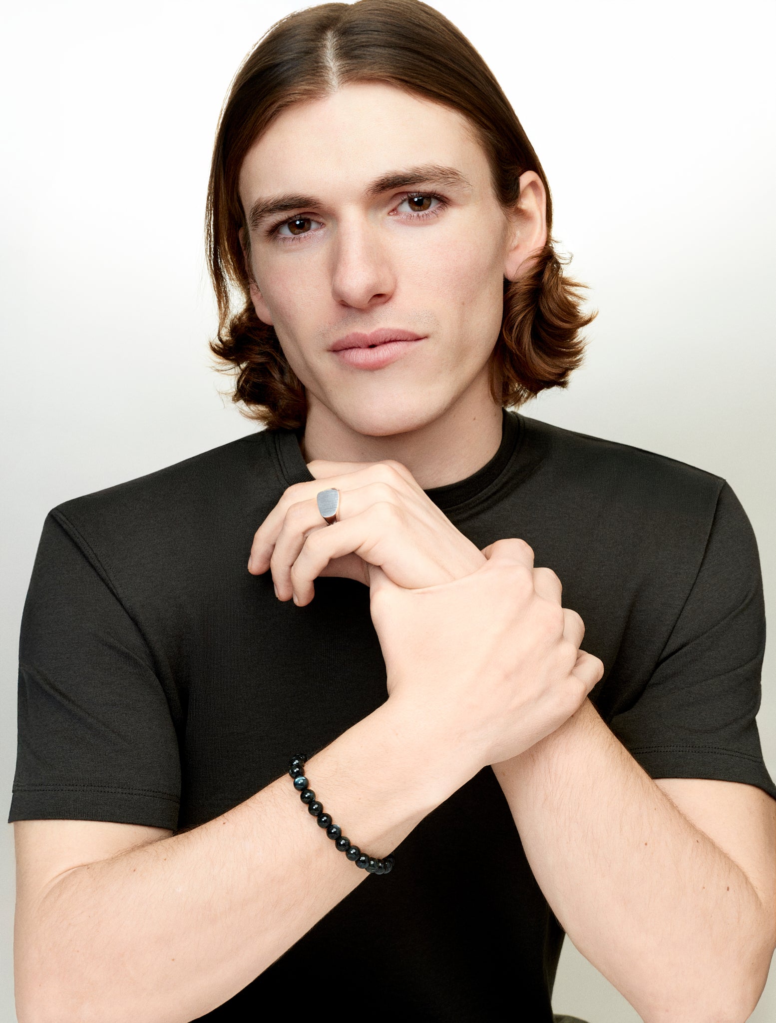 Slice silver signet ring