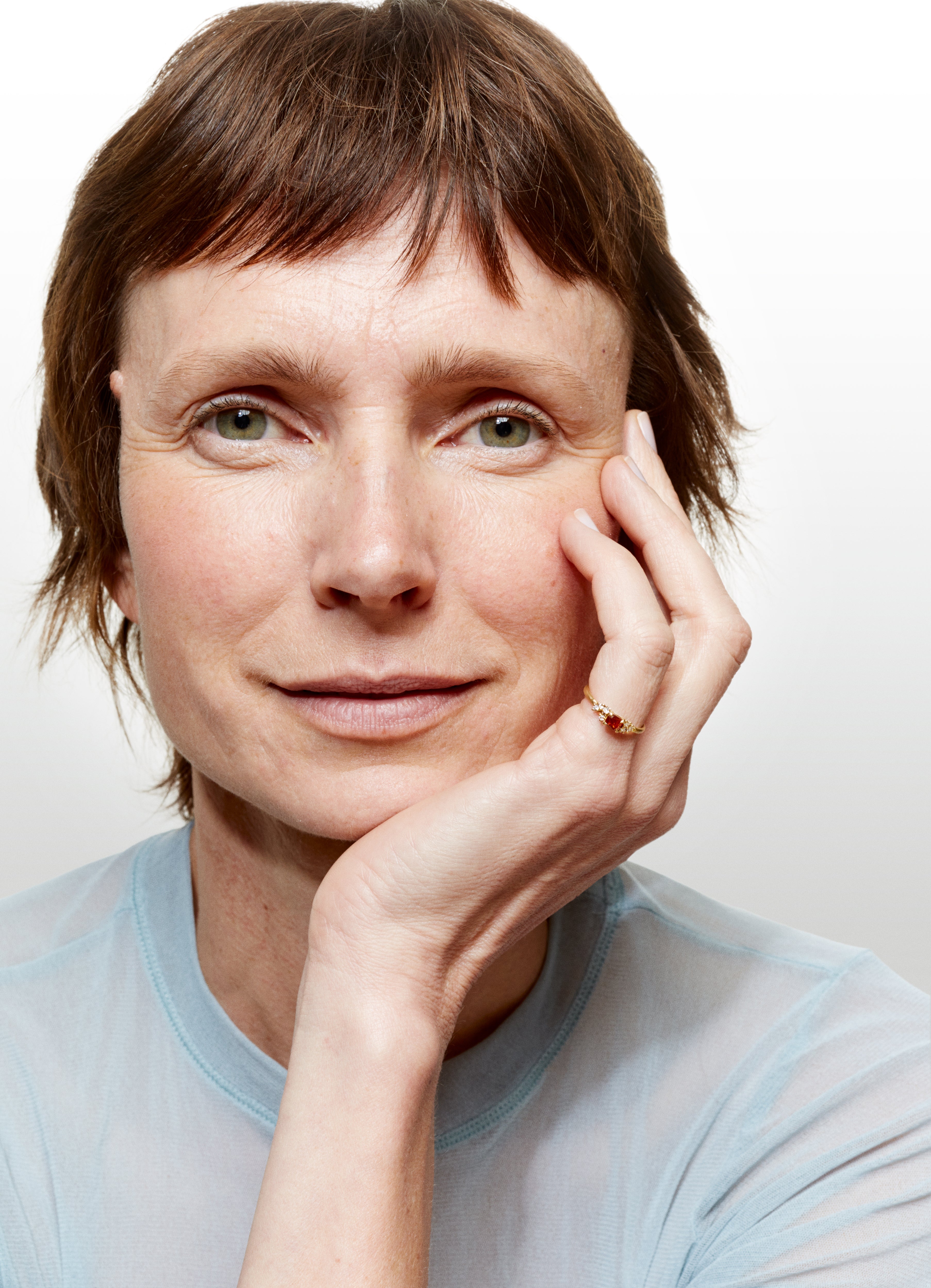 Aurore brown oval diamond ring