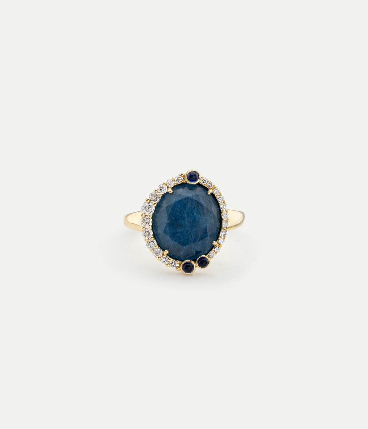 Bague Simone Aigue marine et saphirs bleus