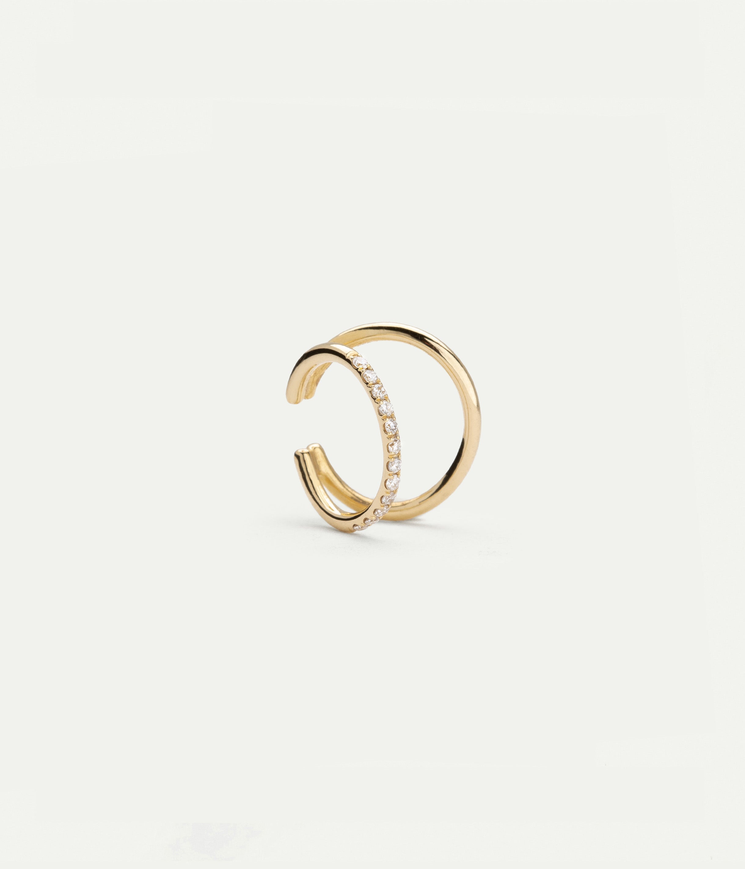 Melina Yellow gold diamonds Double earcuff