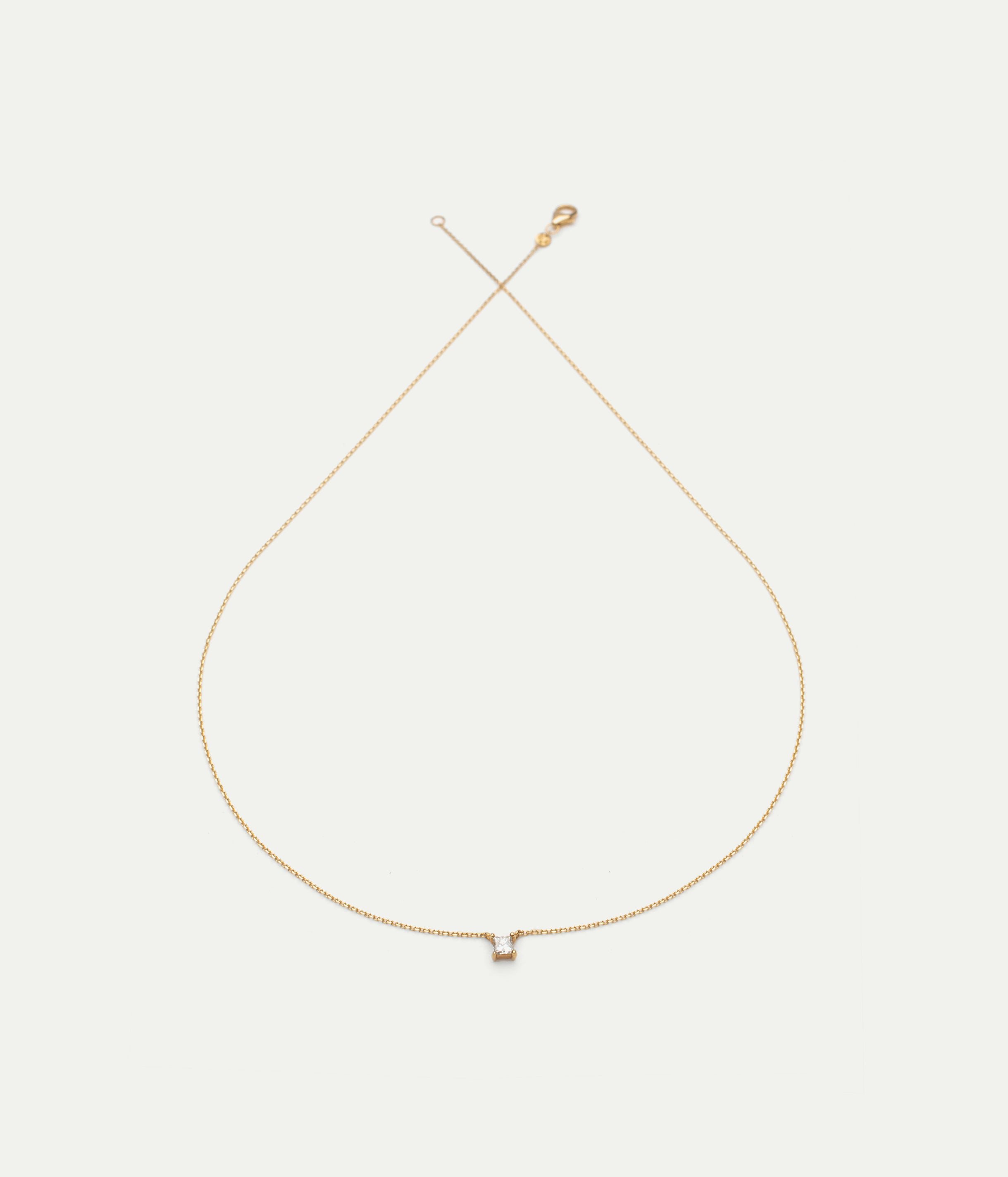 Fancy princess yellow gold and diamond necklace