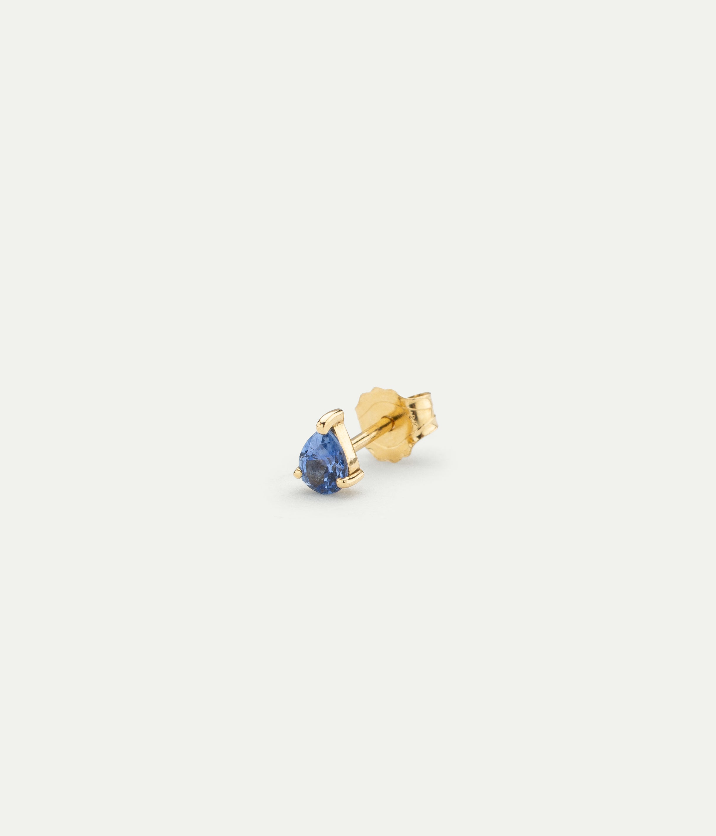 Pear Yellow gold & Sapphire Stud
