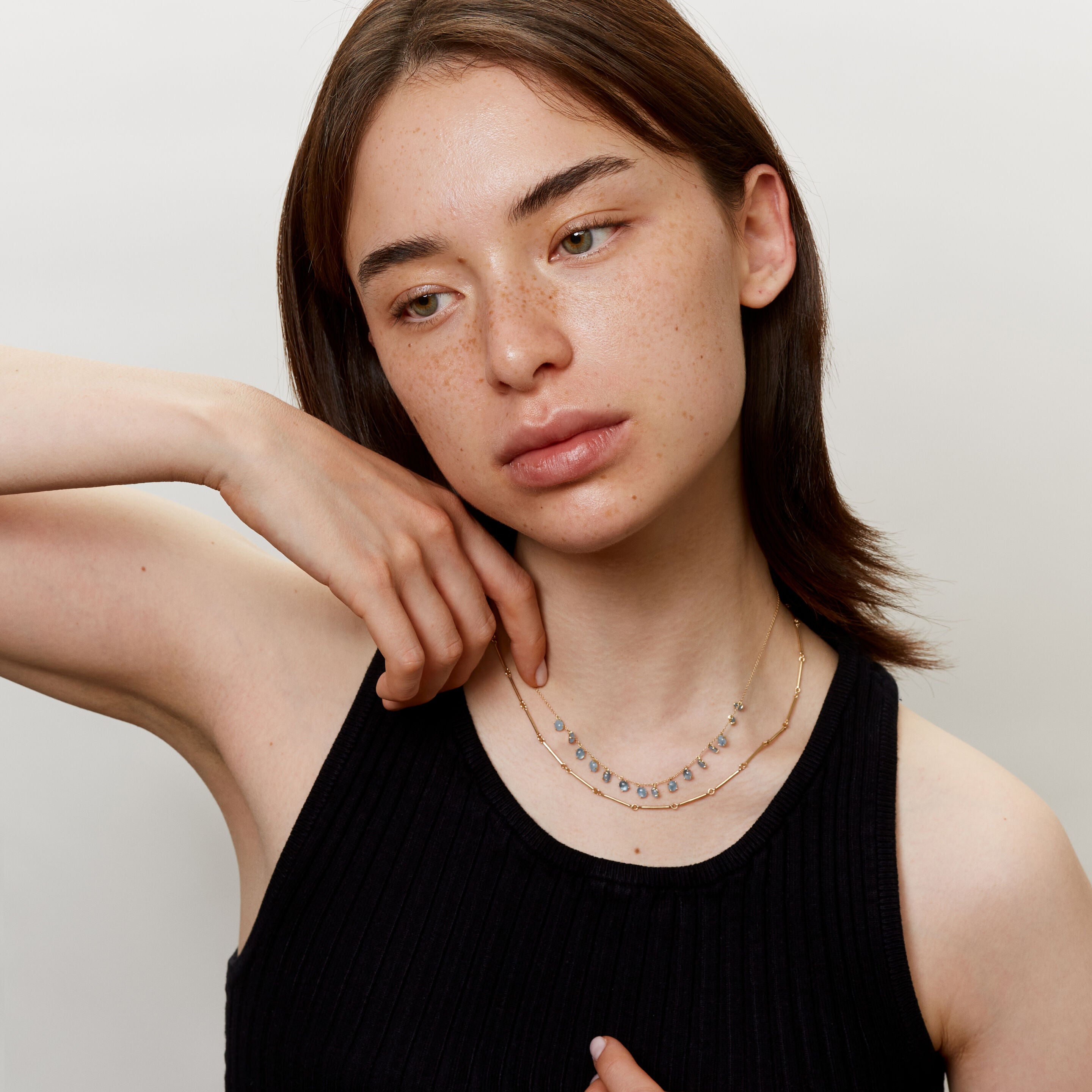 Collier Dancing Drop aigue marine