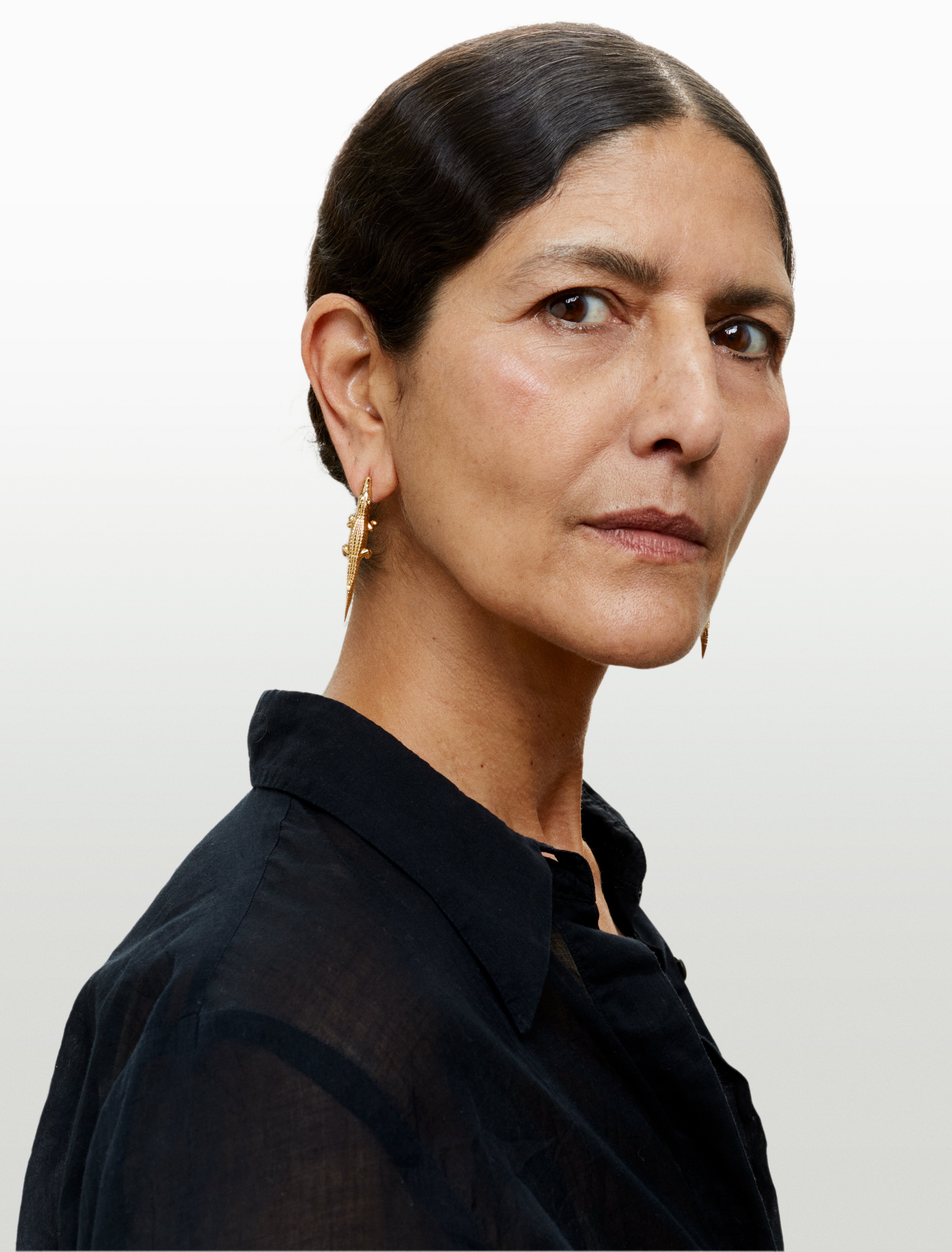 Alligator Bite tsavorite earring