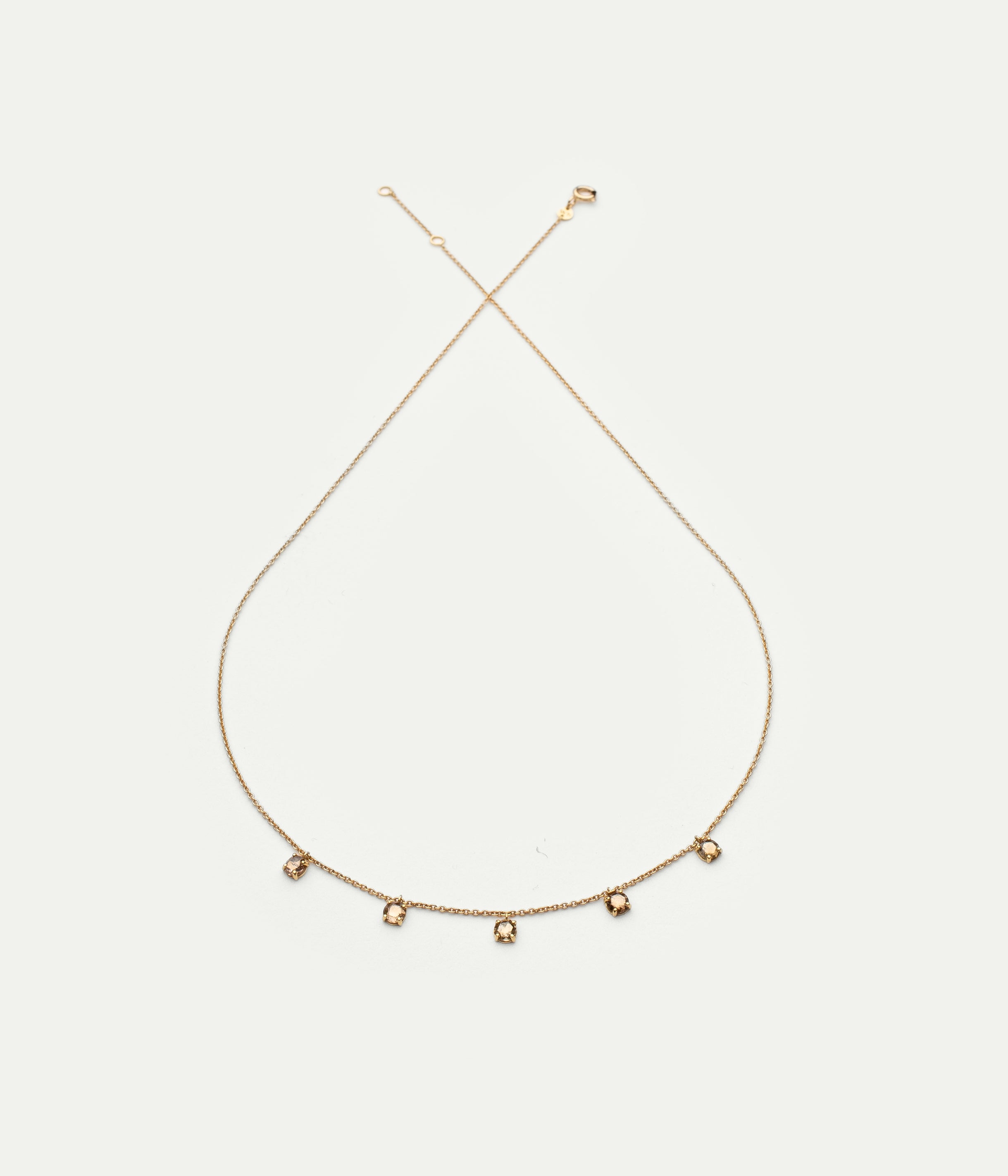 Dancing Drop five brown diamonds necklace