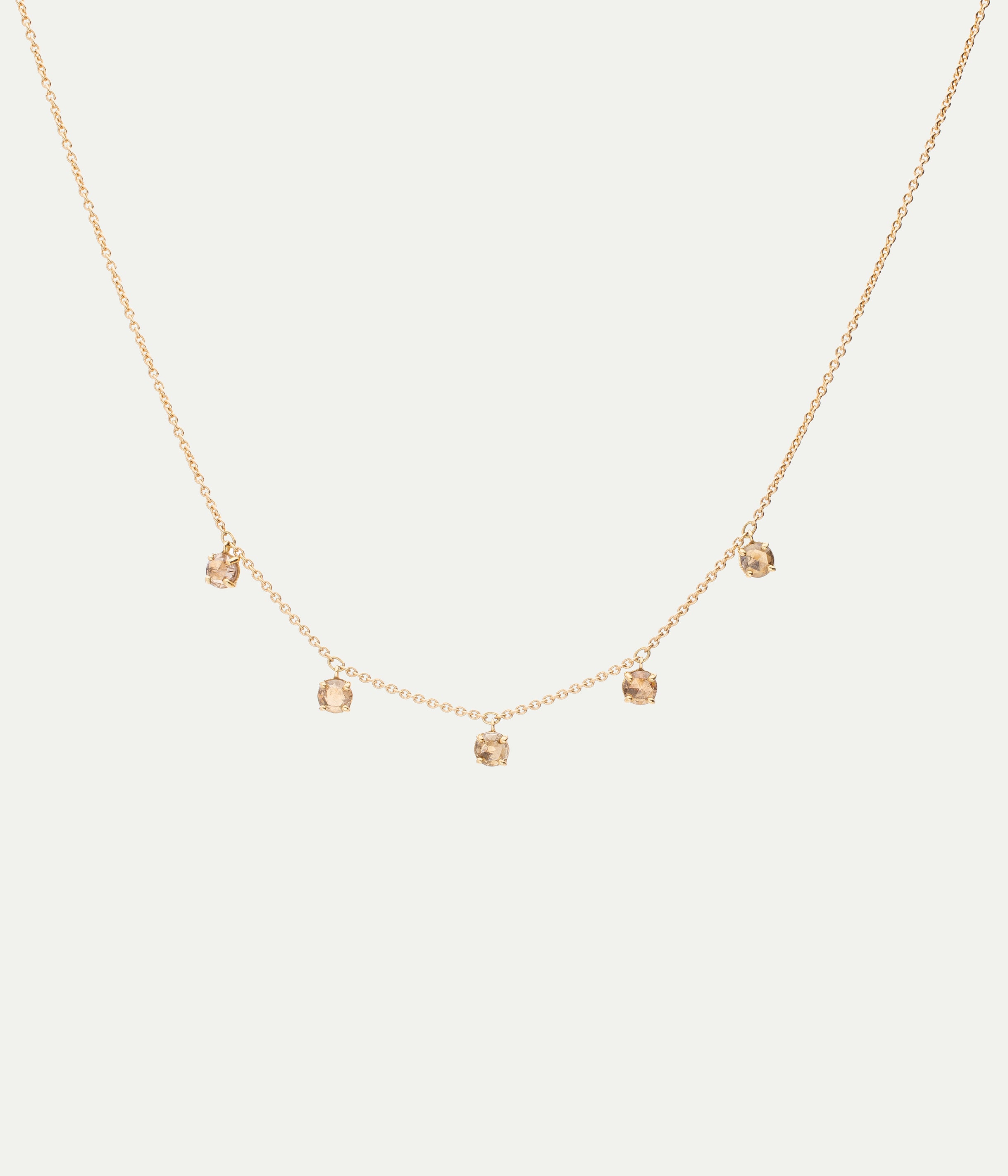 Collier Dancing Drop cinq diamants bruns