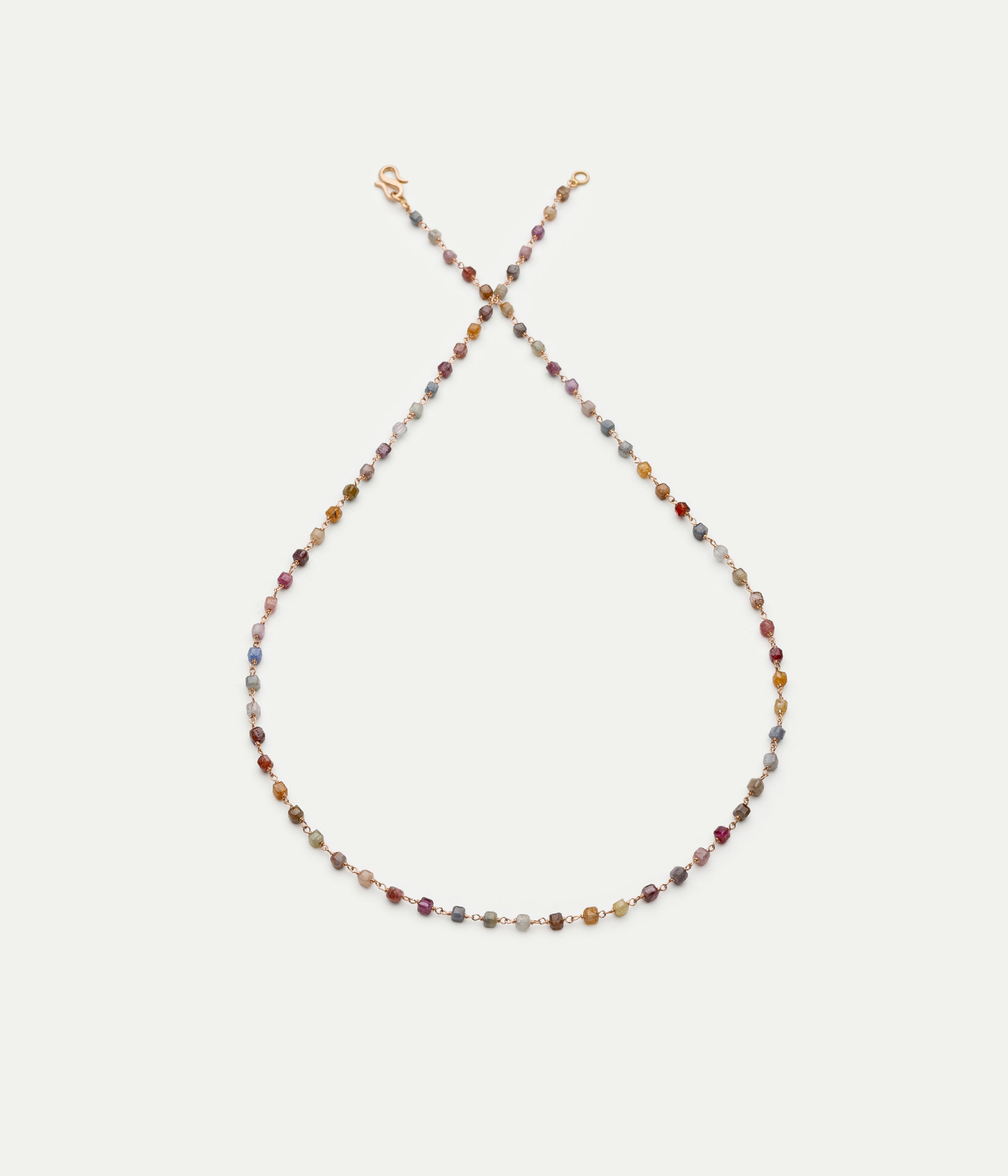 Micro or rosary S sapphire necklace