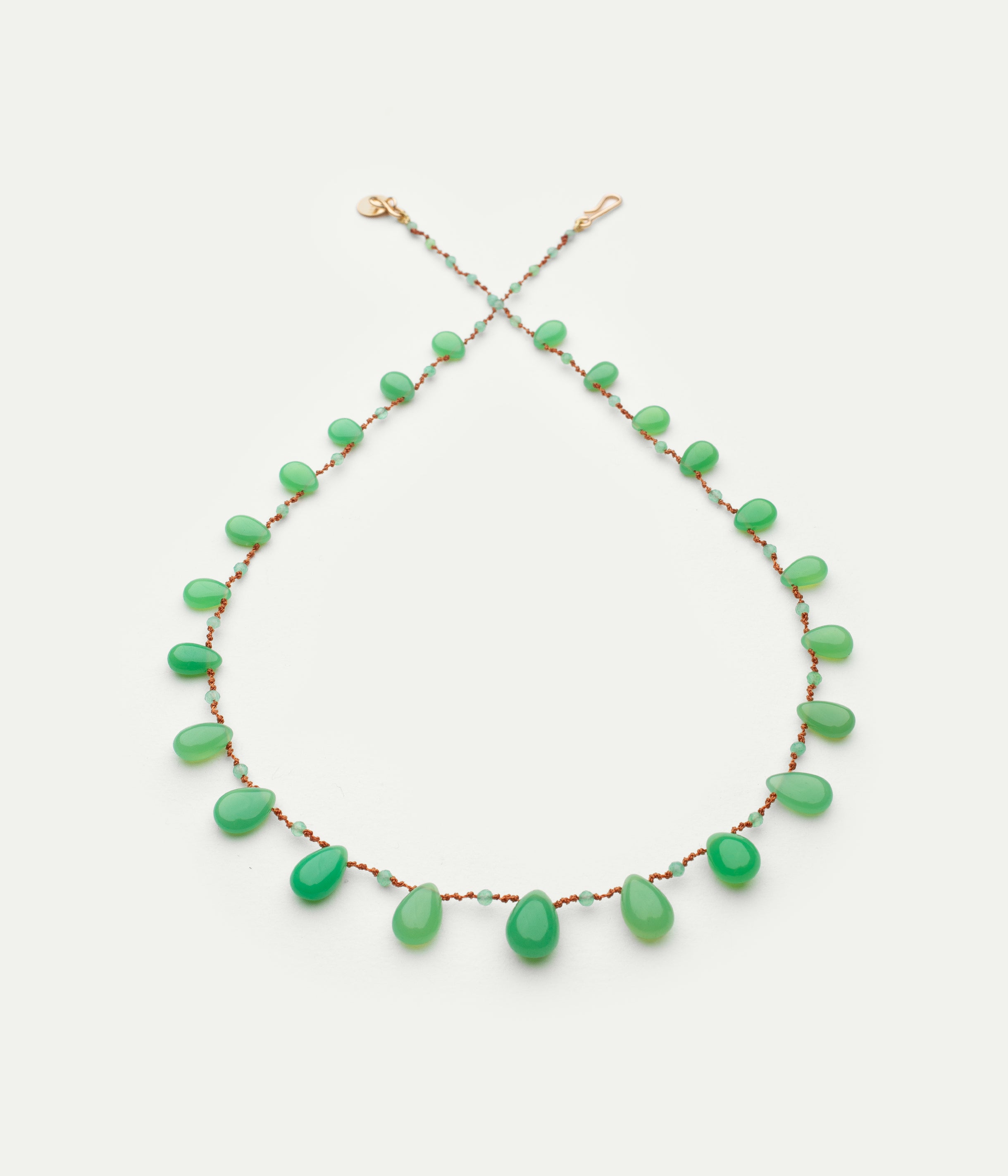 Evergreen Drops and Beads chrysoprase necklace