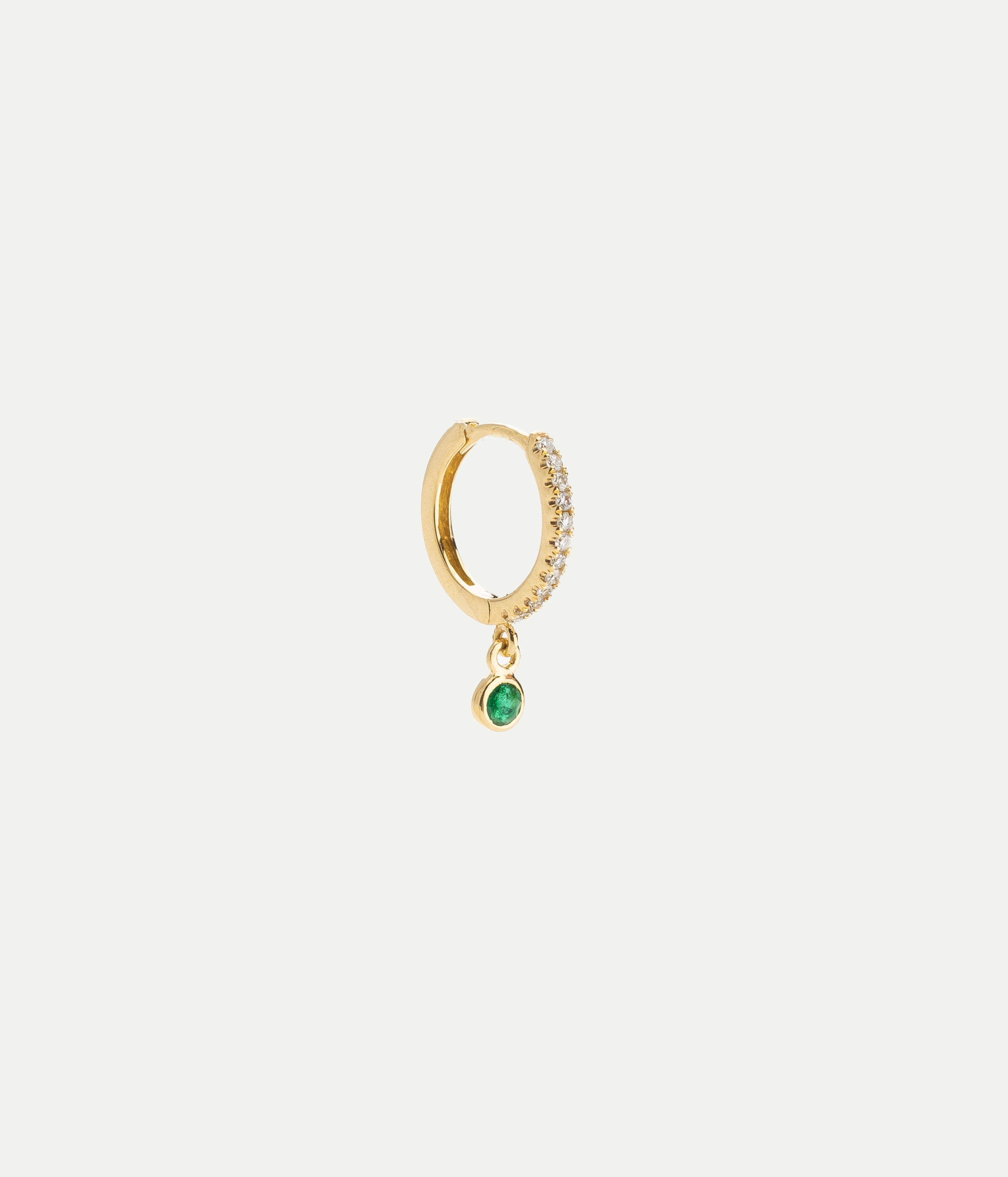 Ada paved diamonds and emerald hoop