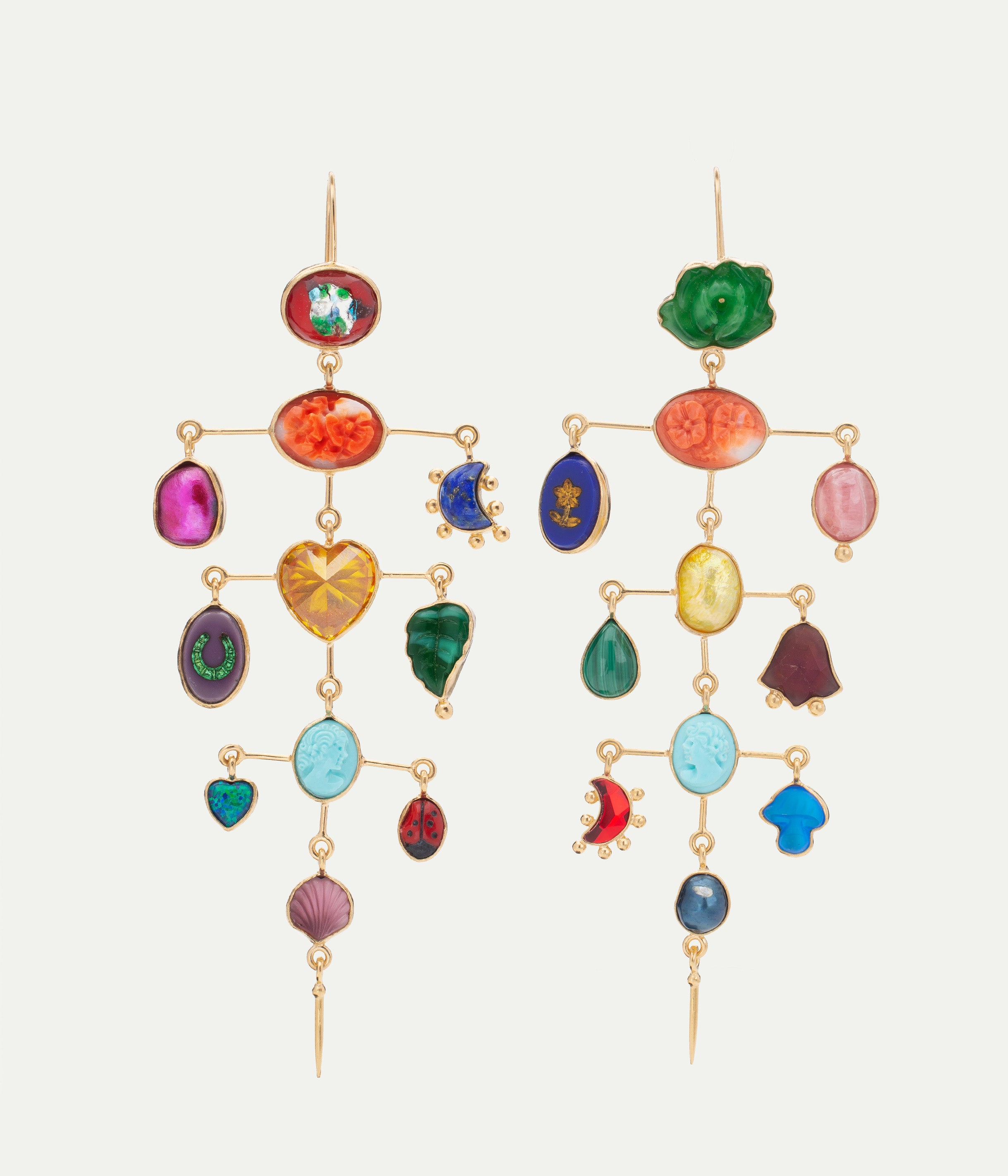 Boucles d'oreilles Rainbow Multilayer balance victorian drop