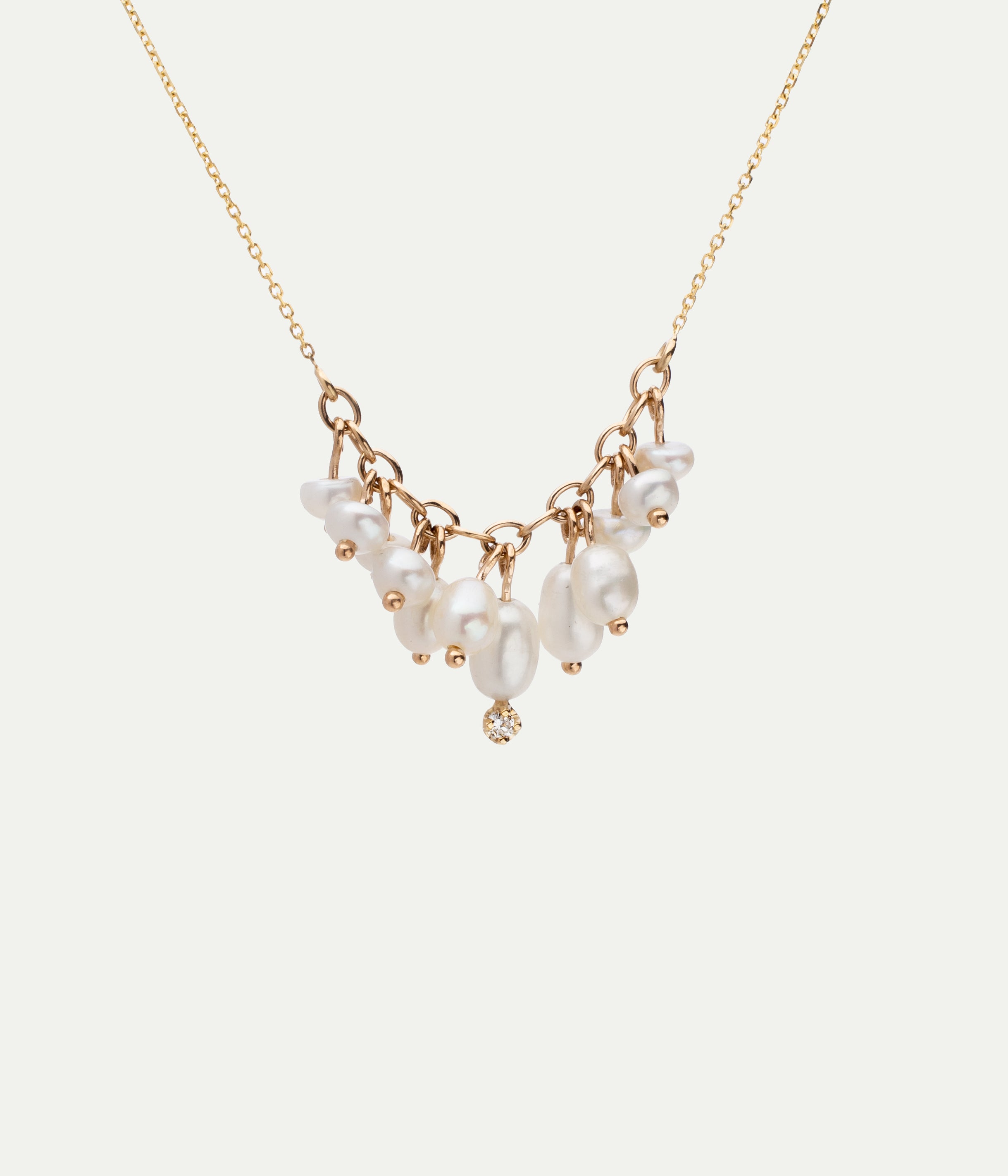 Collier Shadow diamant et perles