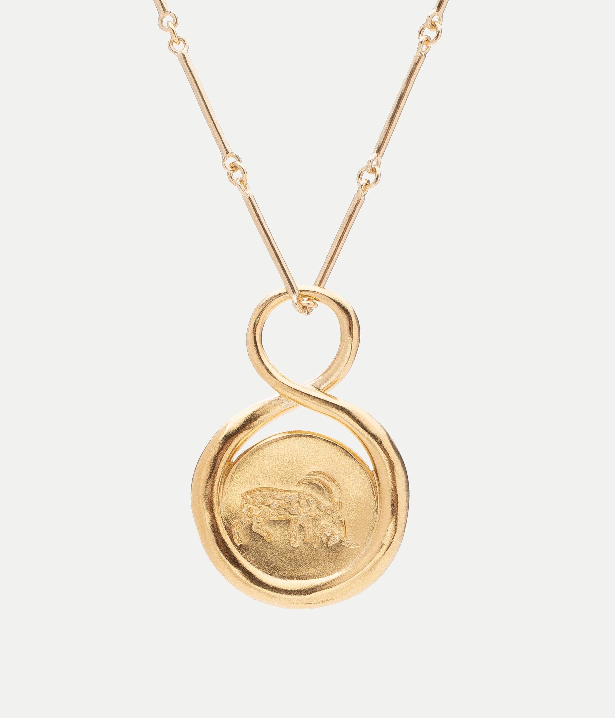 Capricorn vermeil pendant